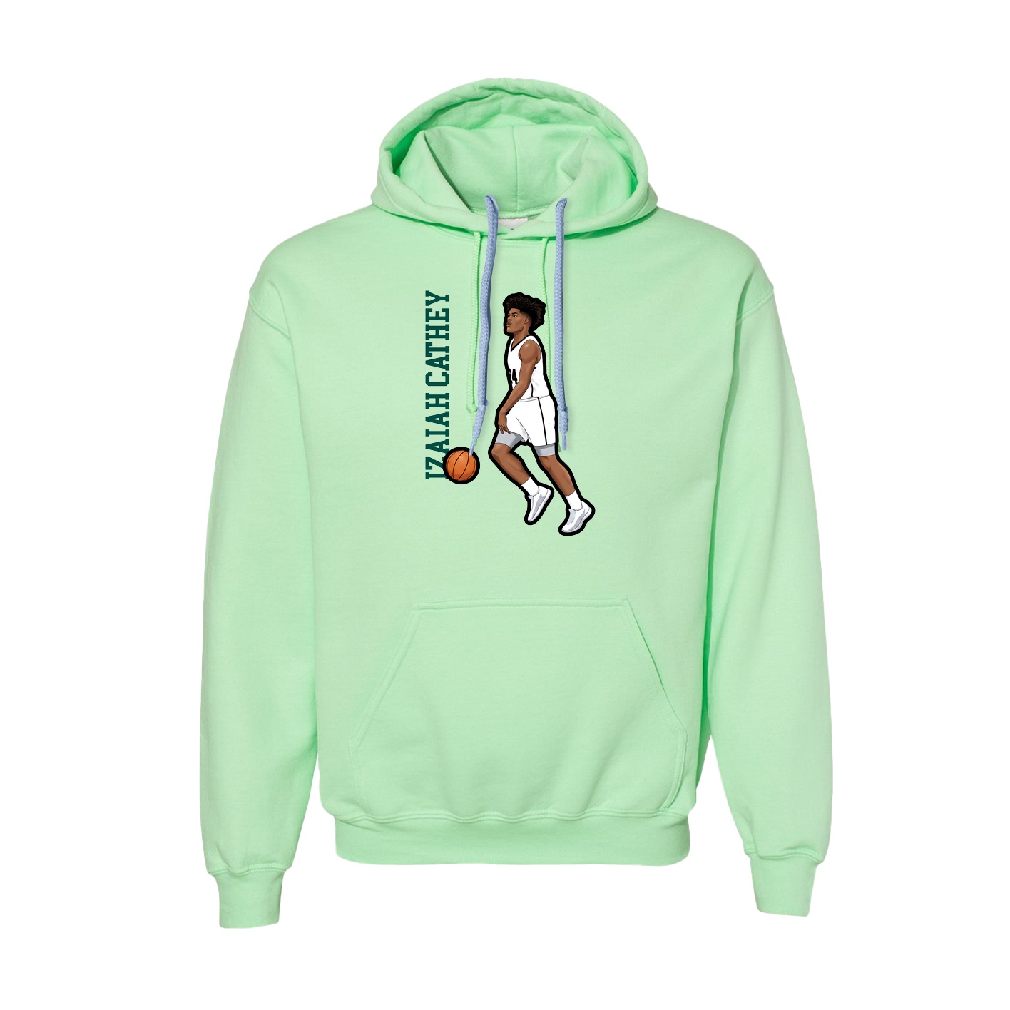 Hoodie — Name Vertical in Green