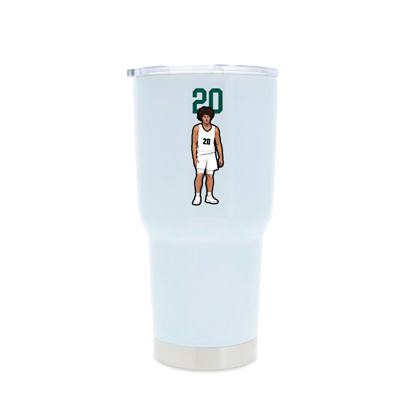 30oz Stainless Steel Tumbler — Number Top in White