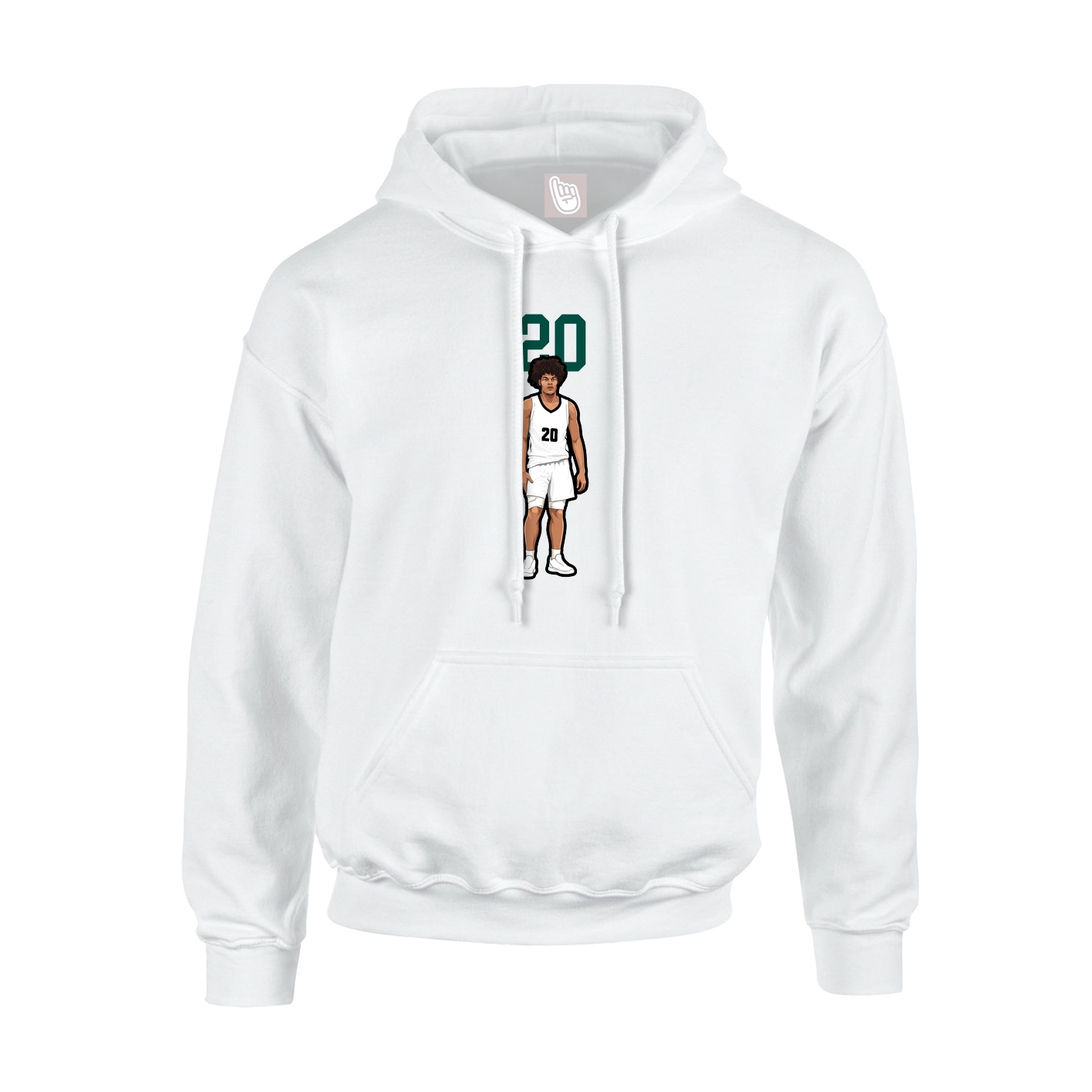 Youth Hoodie — Number Top in White