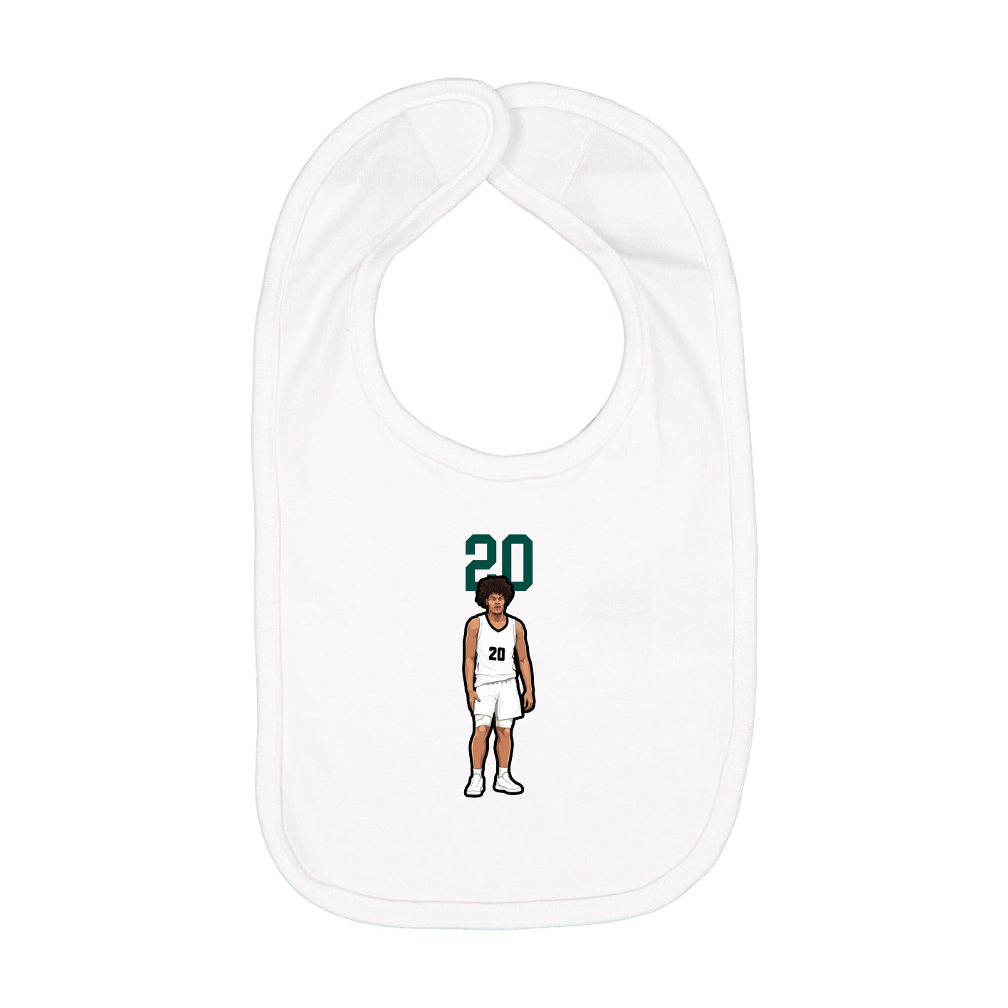 Infant Bib — Number Top in White