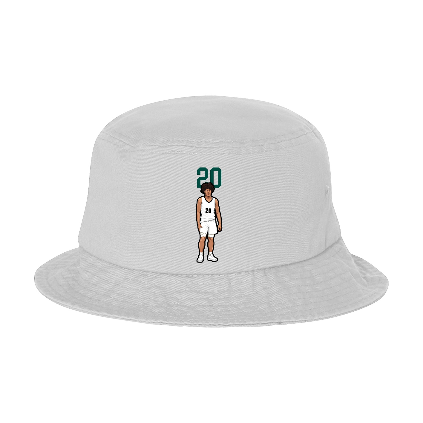 Bucket Cap — Number Top in White