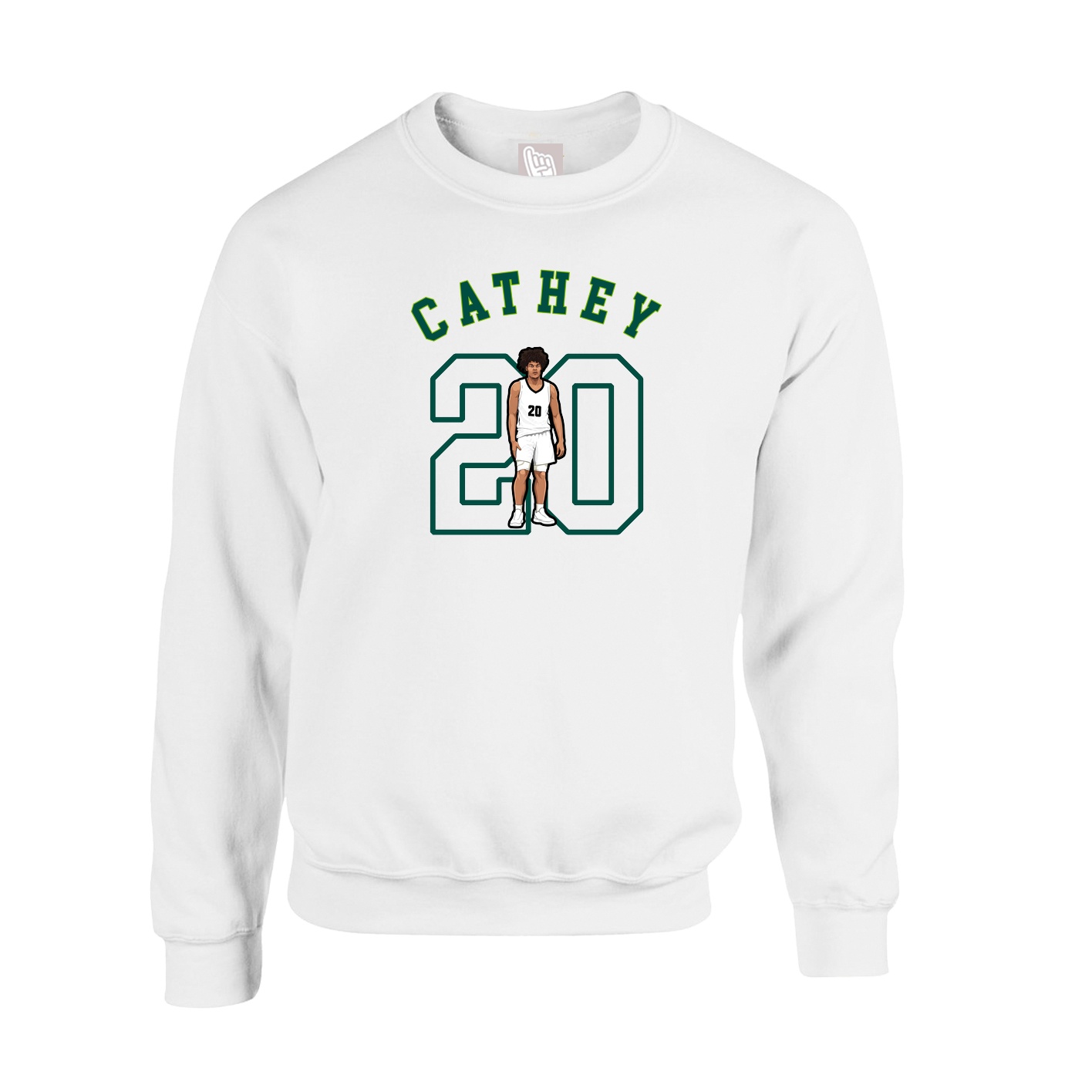 Fleece Crew — Shirsey Arch in White