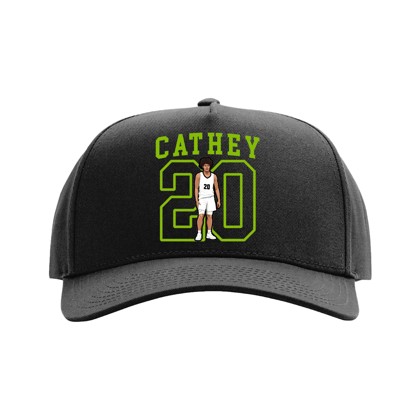 Full Fabric Five-Panel Champ Cap — Shirsey in Black