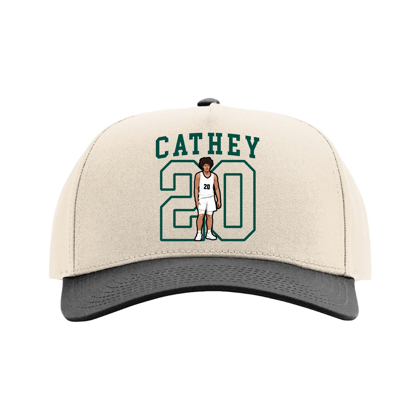 Full Fabric Five-Panel Champ Cap — Shirsey in Cream/Black