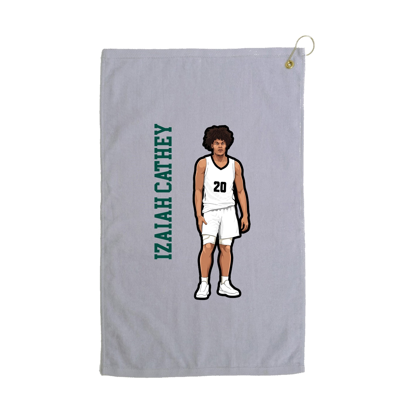 Golf Towel — Name Vertical in Grey