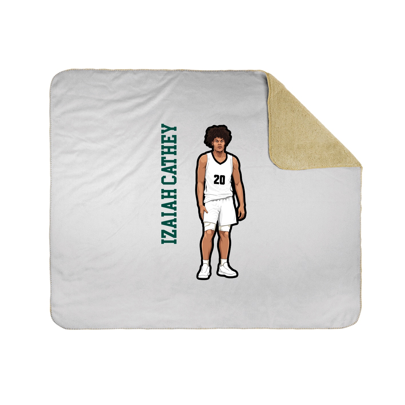 Throw Blanket — Name Vertical in White