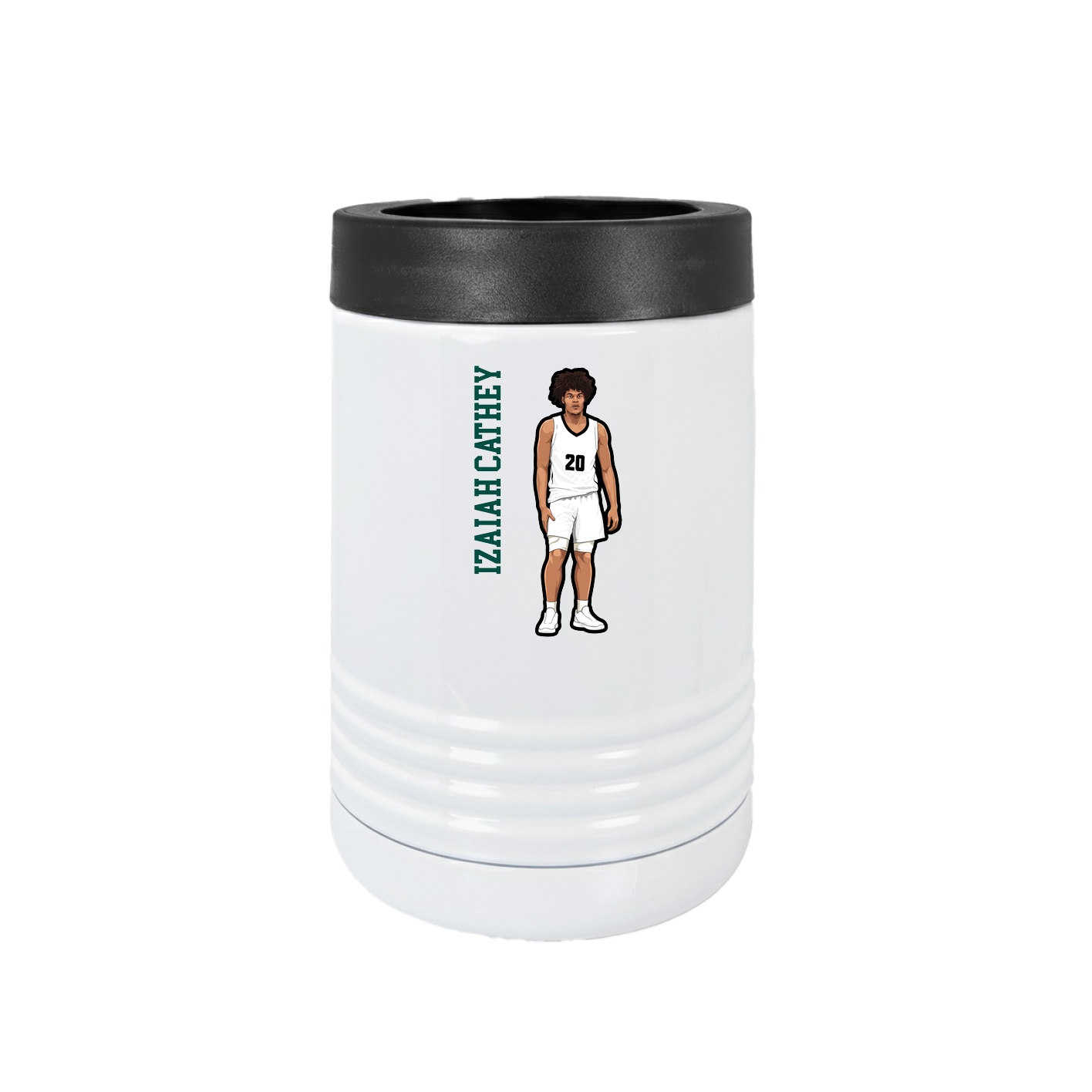 Beverage Holder — Name Vertical in White