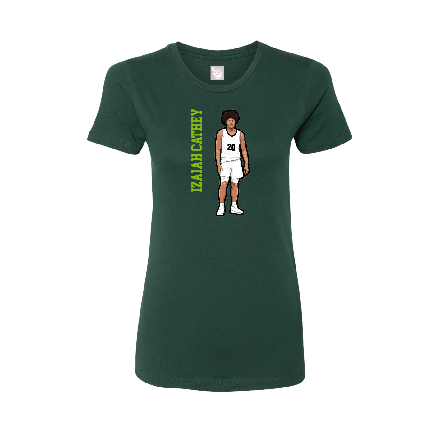 Womens Tee — Name Vertical in Green
