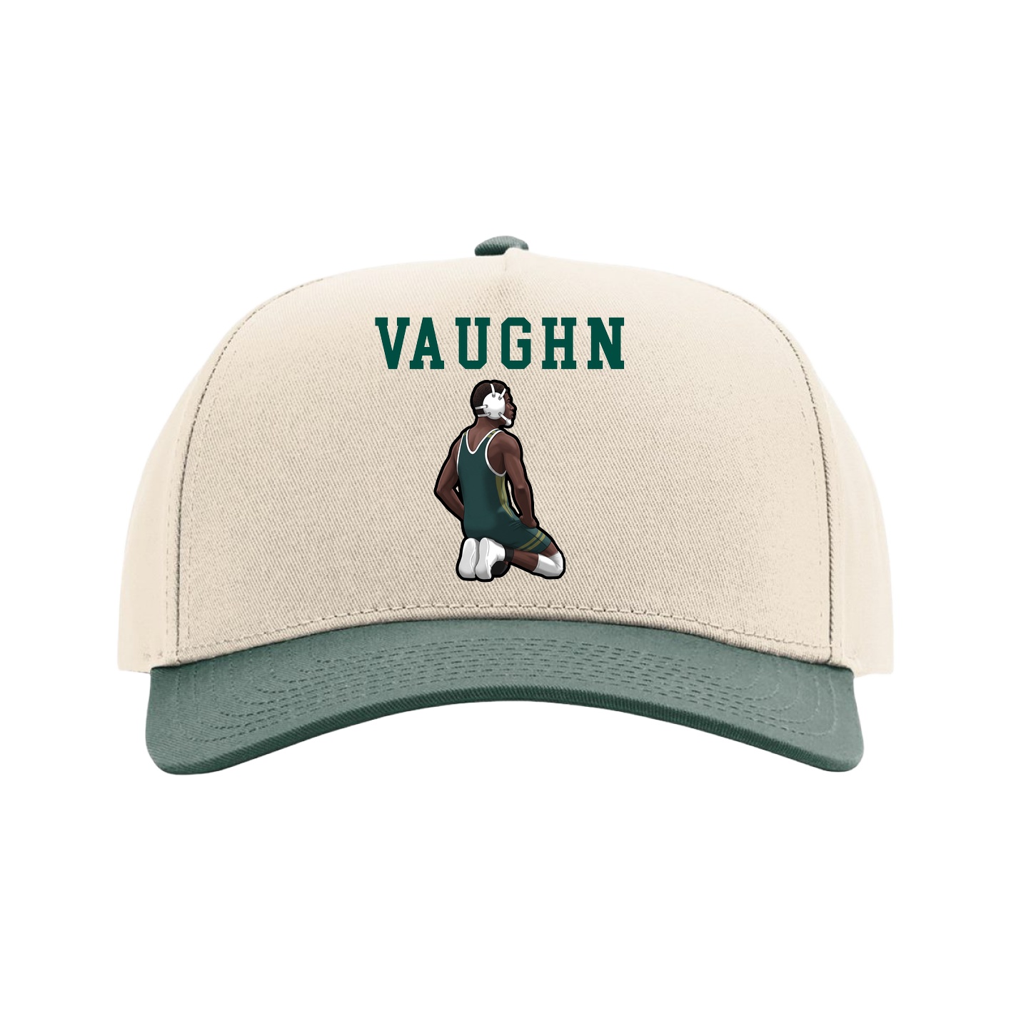 Full Fabric Five-Panel Champ Cap — Shirsey in Cream/Green