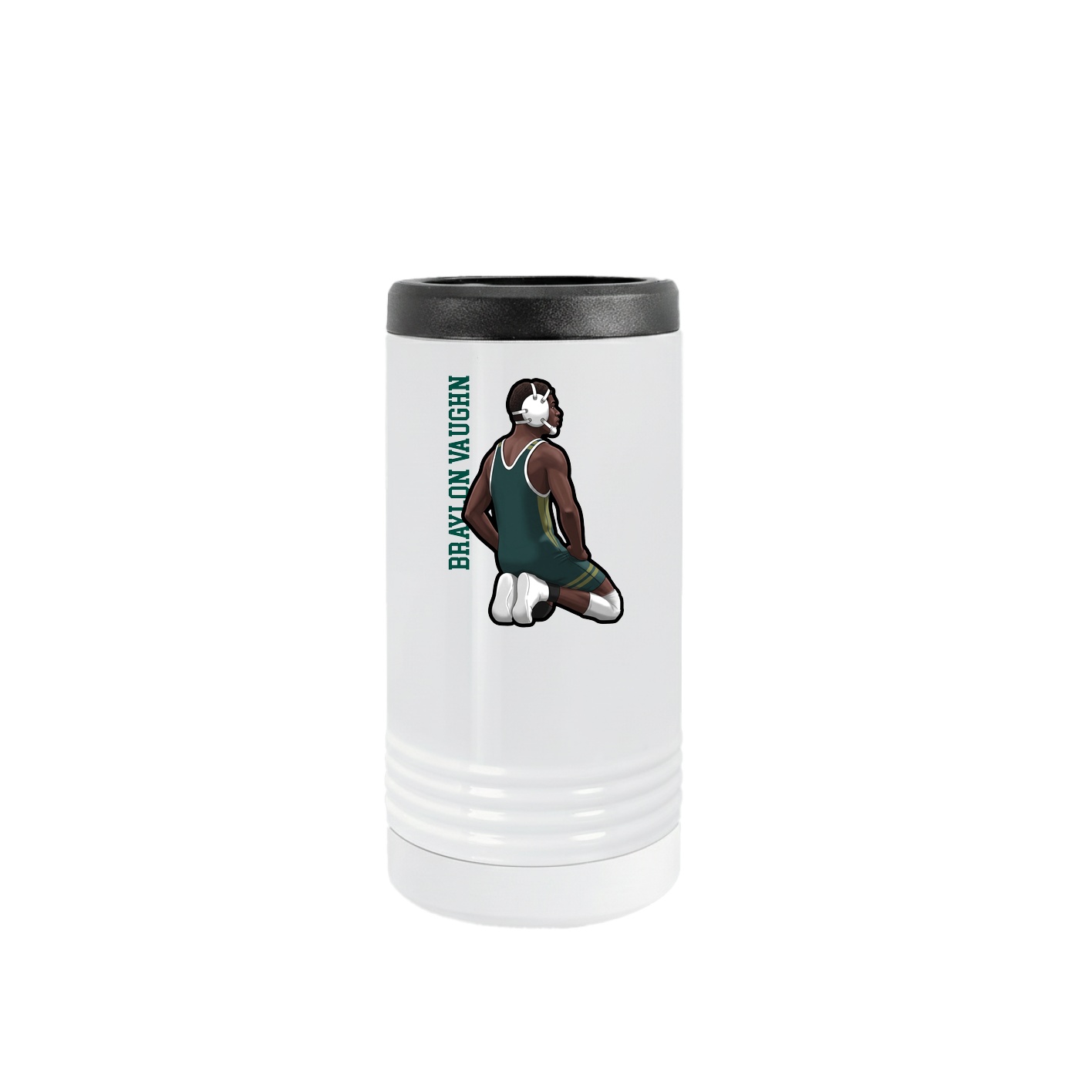 Slim Beverage Holder — Name Vertical in White