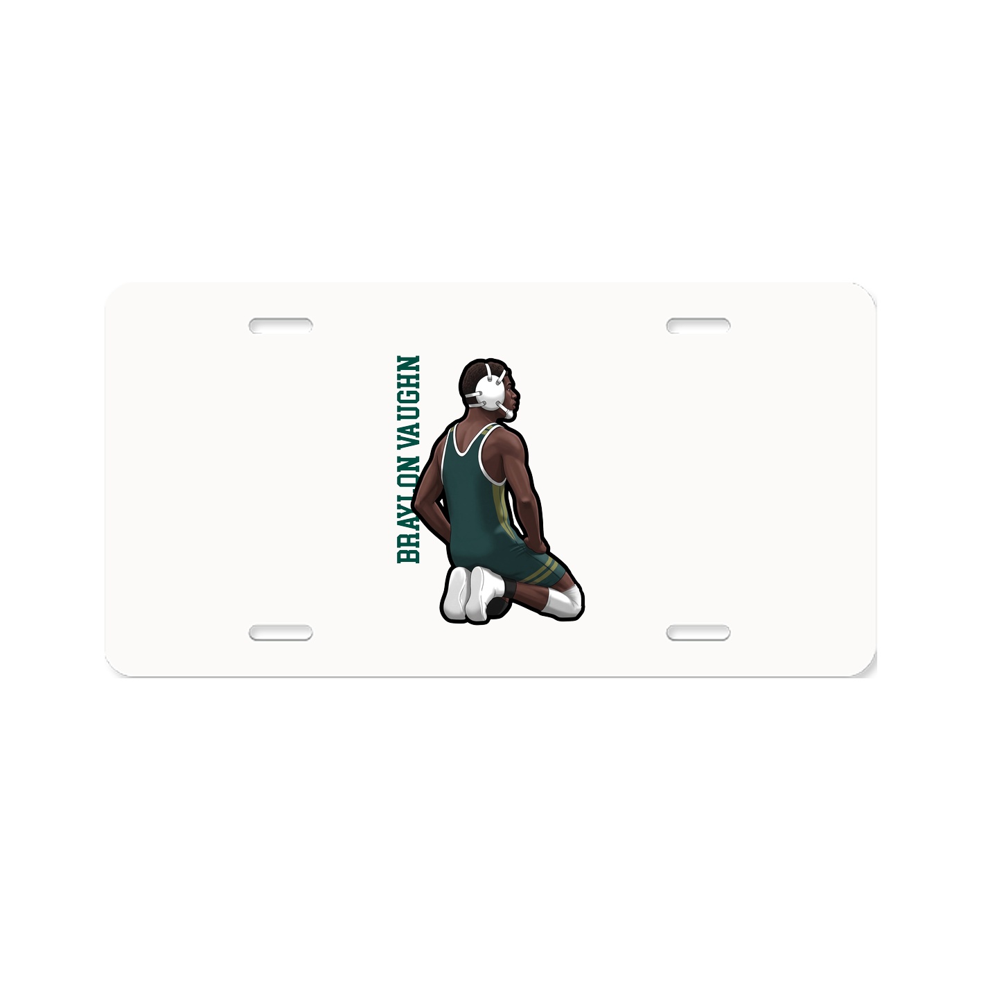 License Plate — Name Vertical in Classic