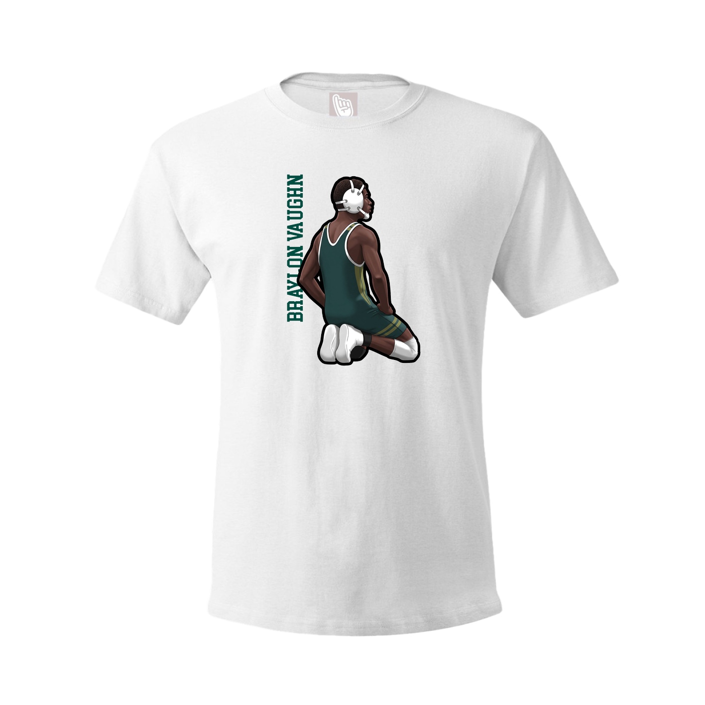 Youth Tee — Name Vertical in White
