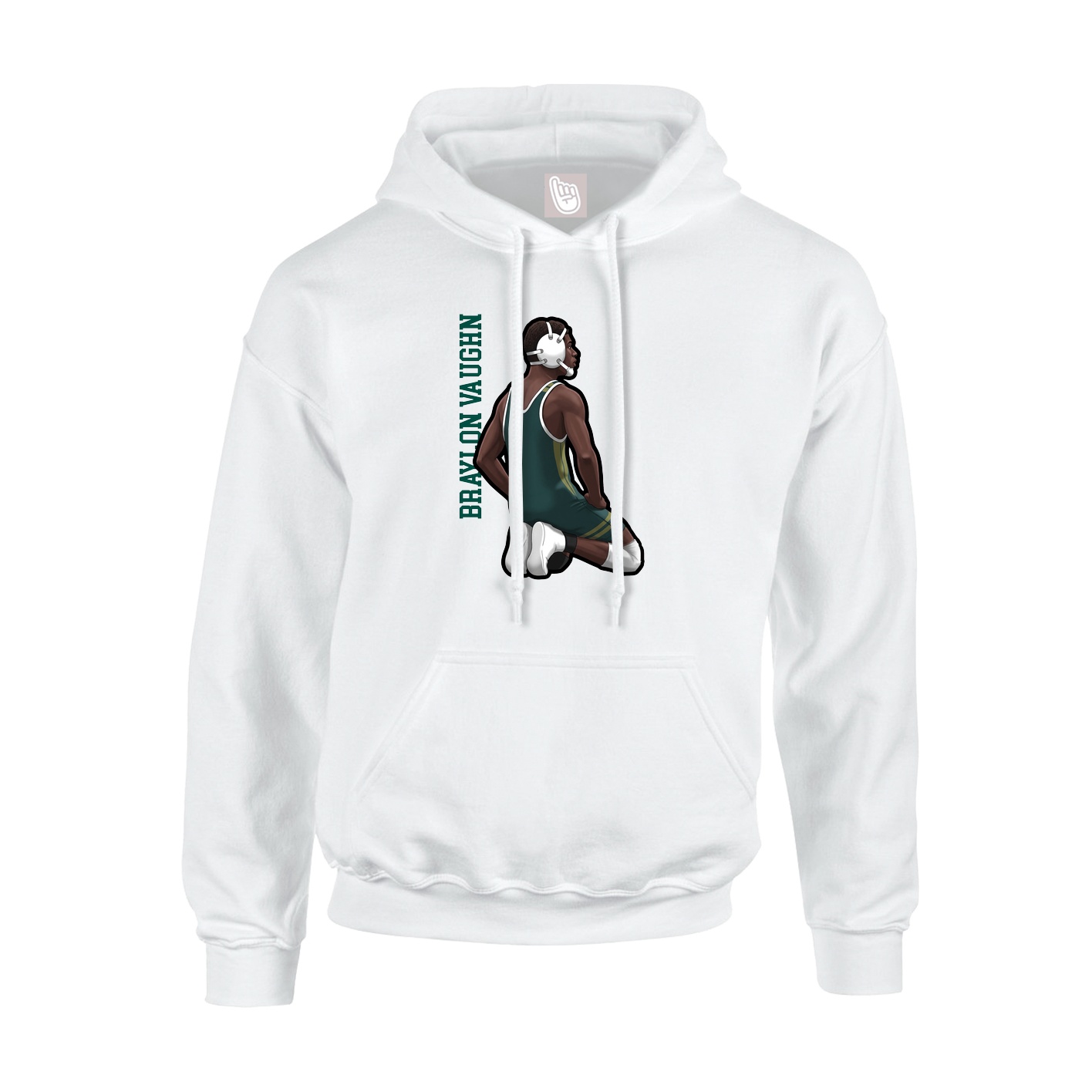 Hoodie — Name Vertical in White