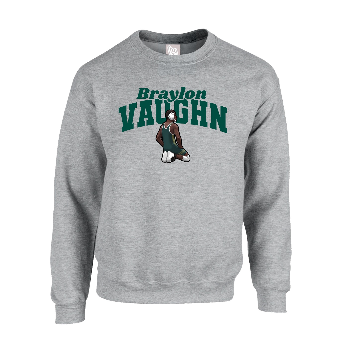 Fleece Crew — Signature Arch in Grey