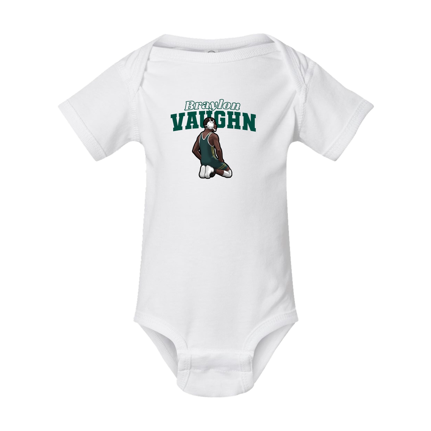 Baby Onesie — Name Arch in White