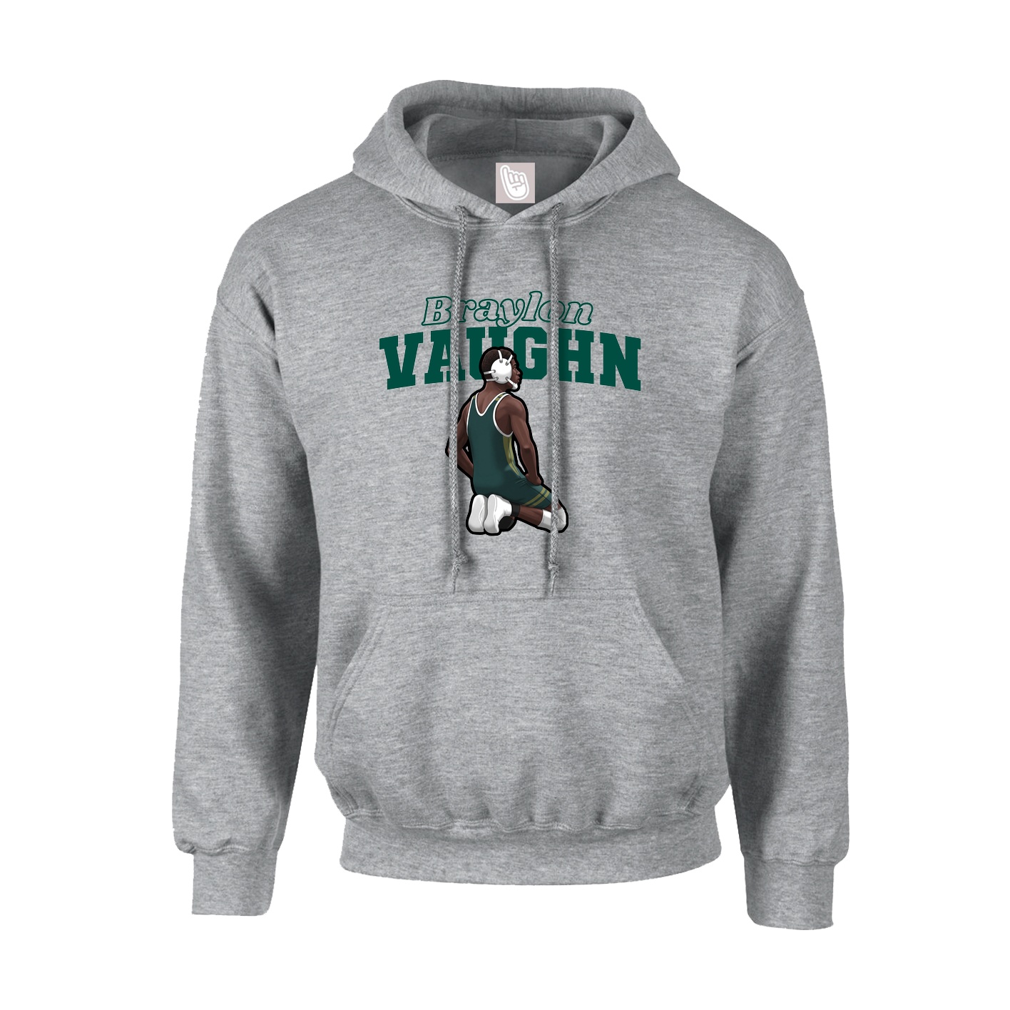 Youth Hoodie — Name Arch in Grey