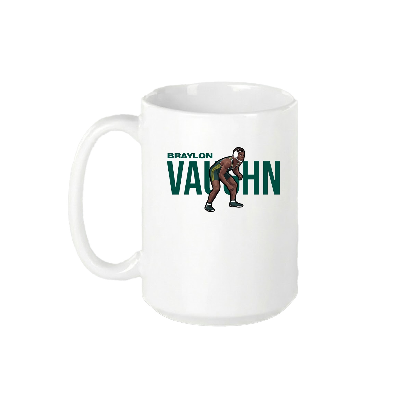 15oz Coffee Mug — Player Name in White