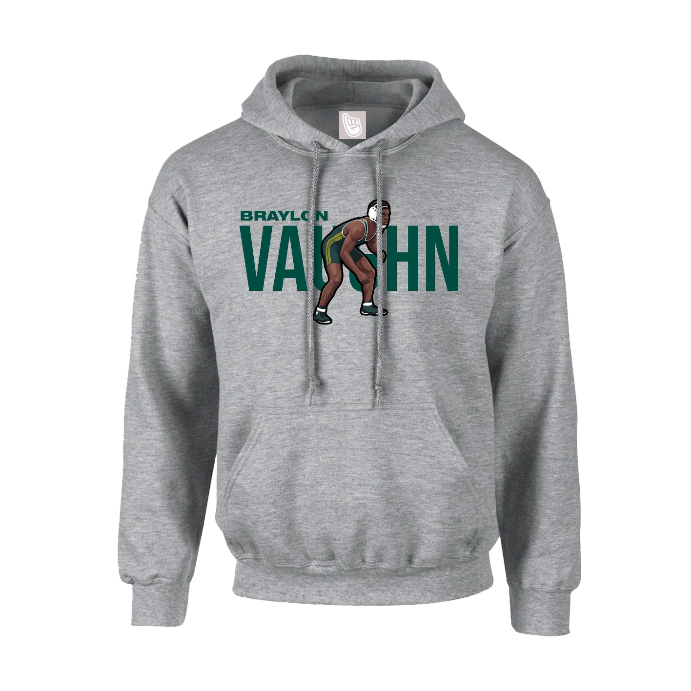 Hoodie — Player Name in Grey