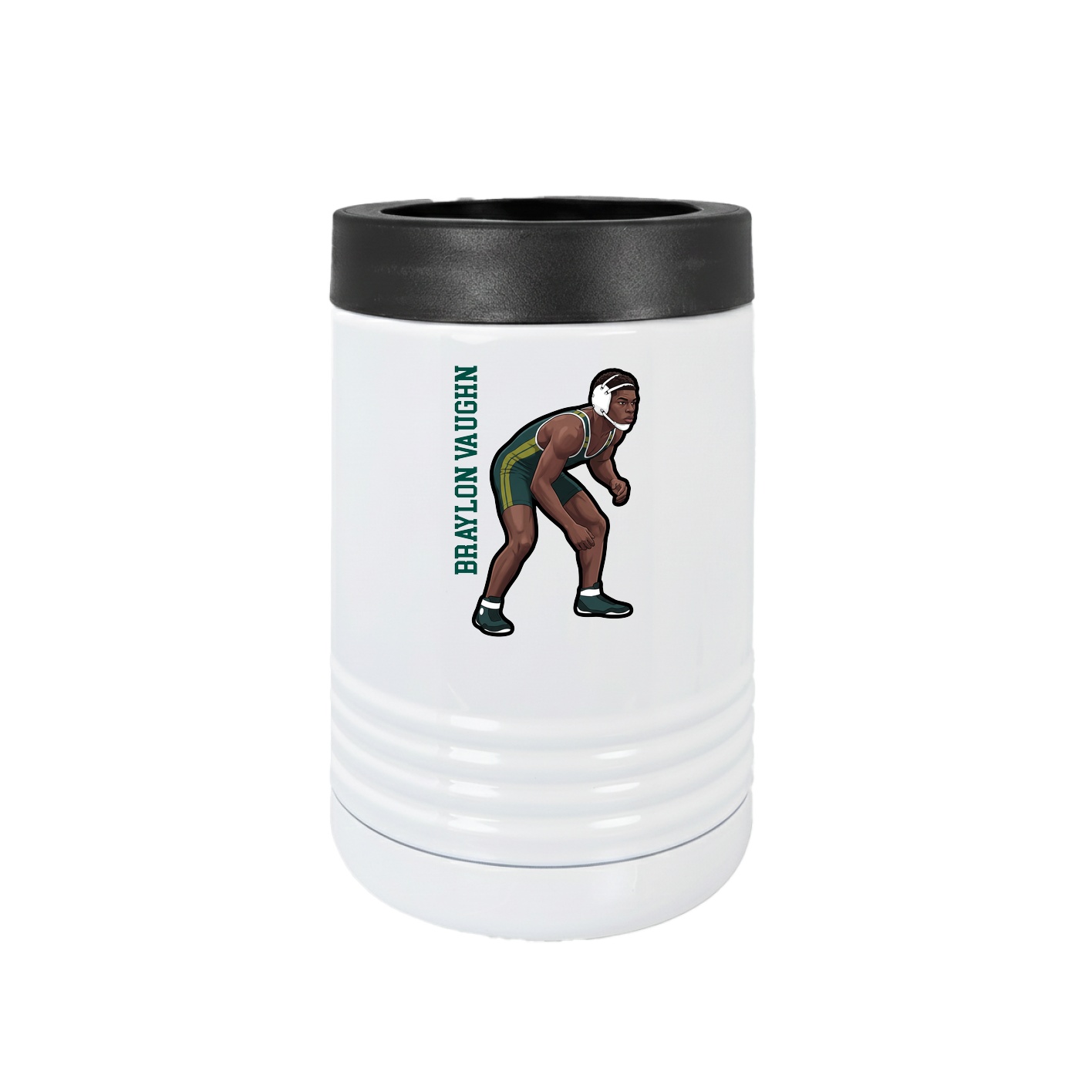 Beverage Holder — Name Vertical in White