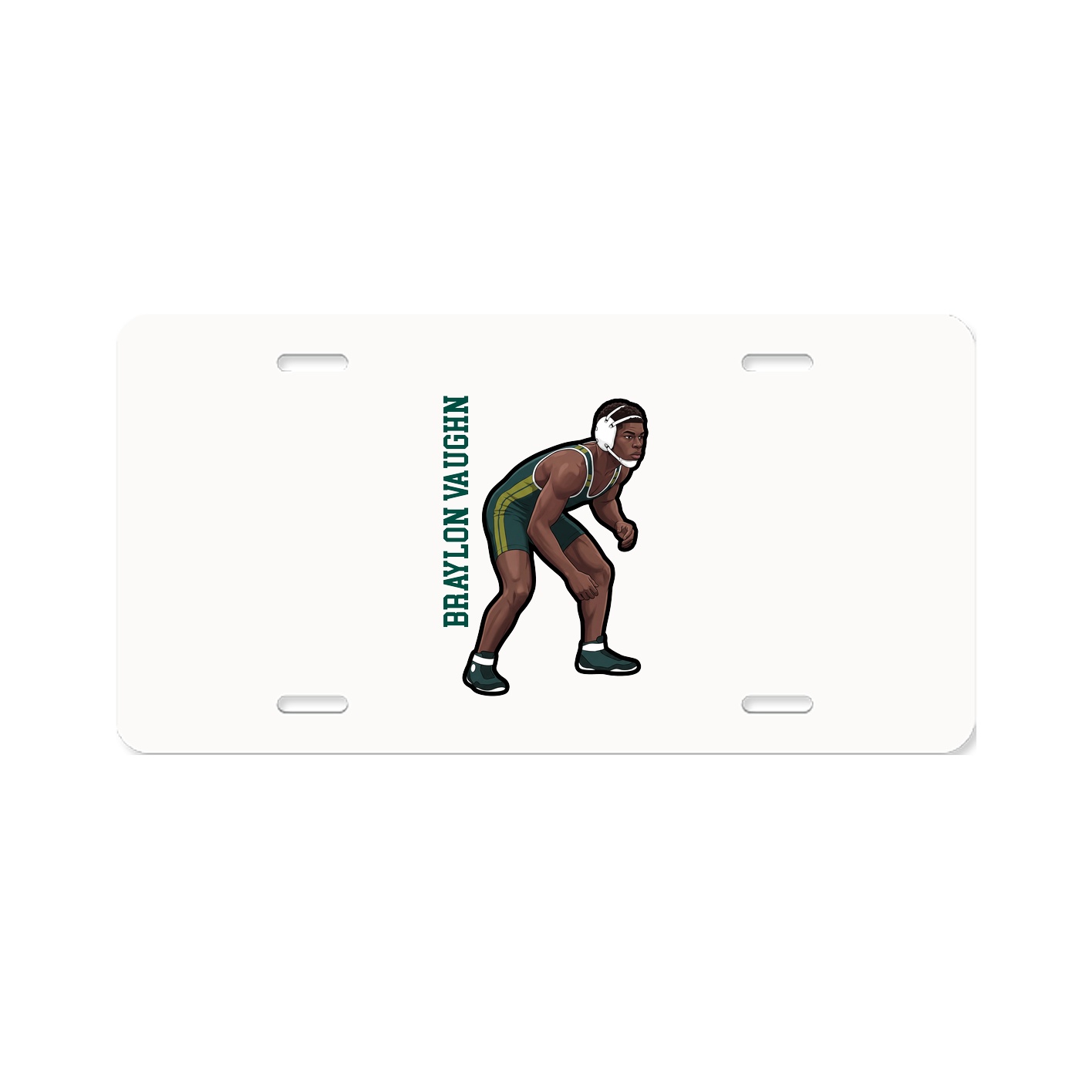 License Plate — Name Vertical in Classic