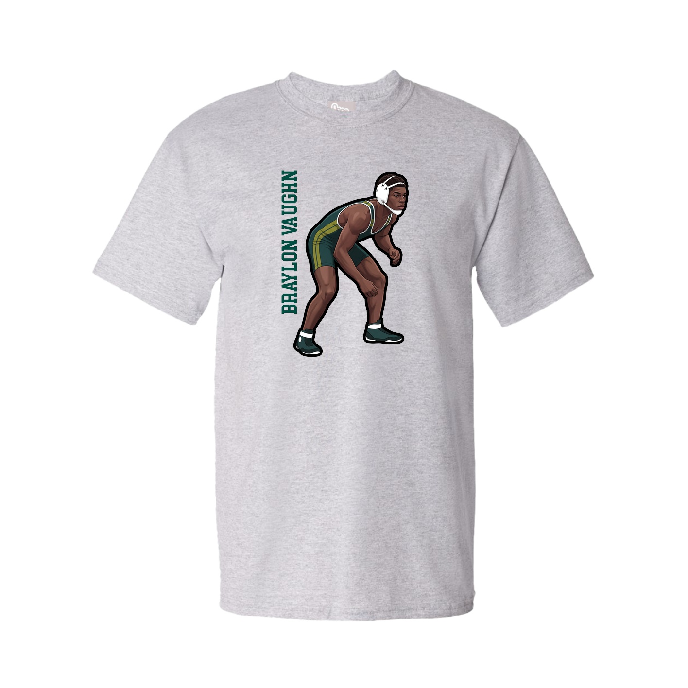 Youth Tee — Name Vertical in Grey