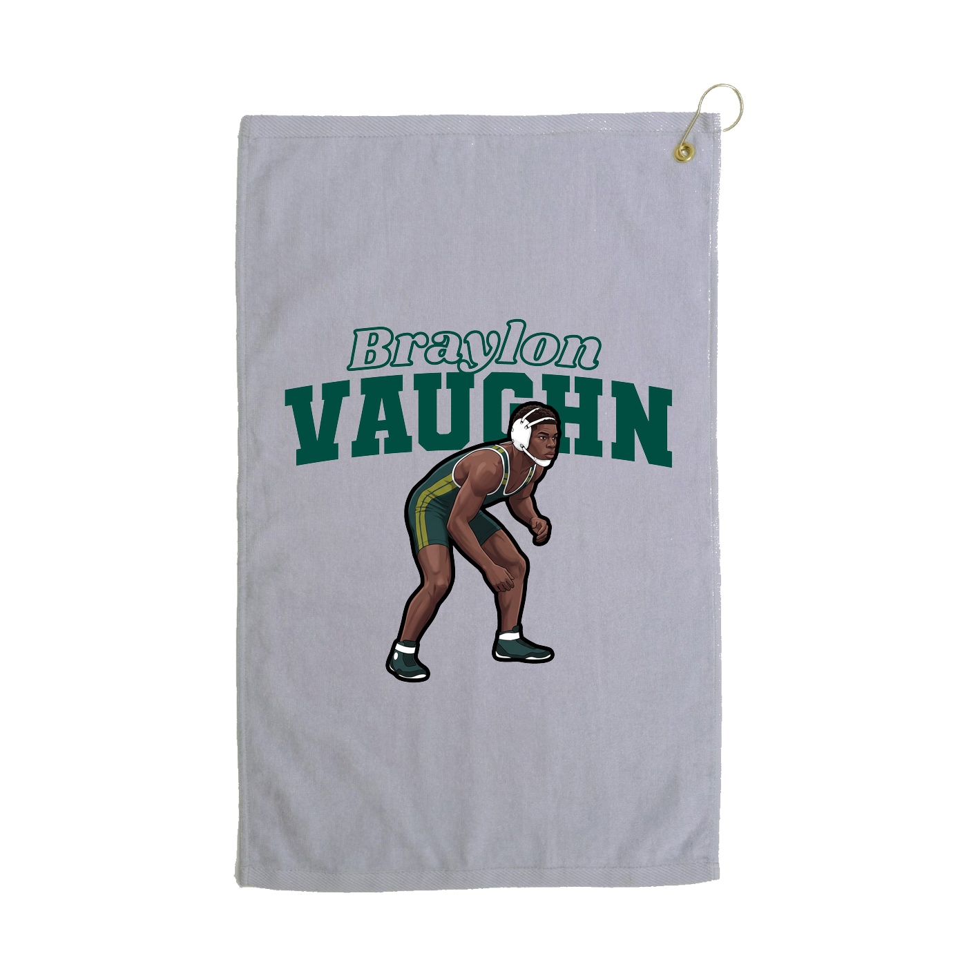 Golf Towel — Name Arch in Grey