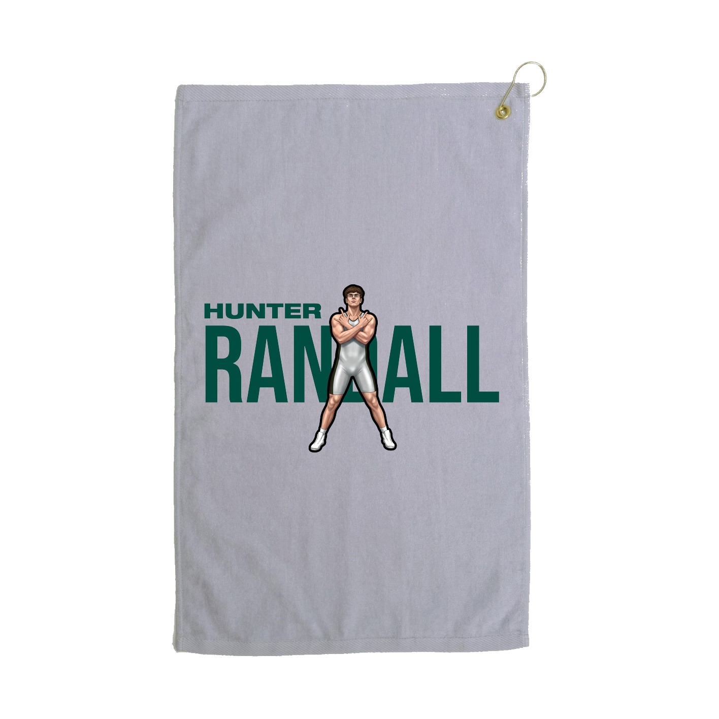 Golf Towel — Player Name in Grey