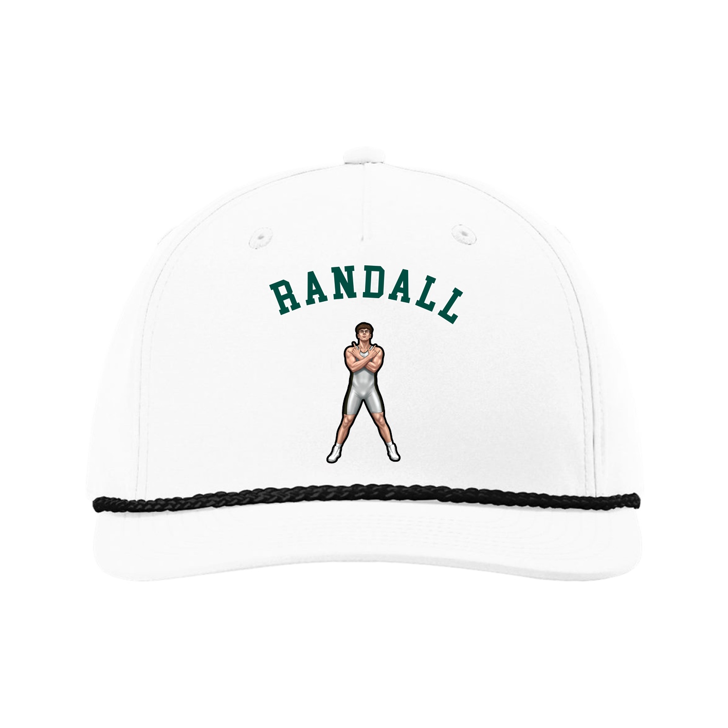 Five-Panel Classic Rope Cap — Shirsey Arch in White