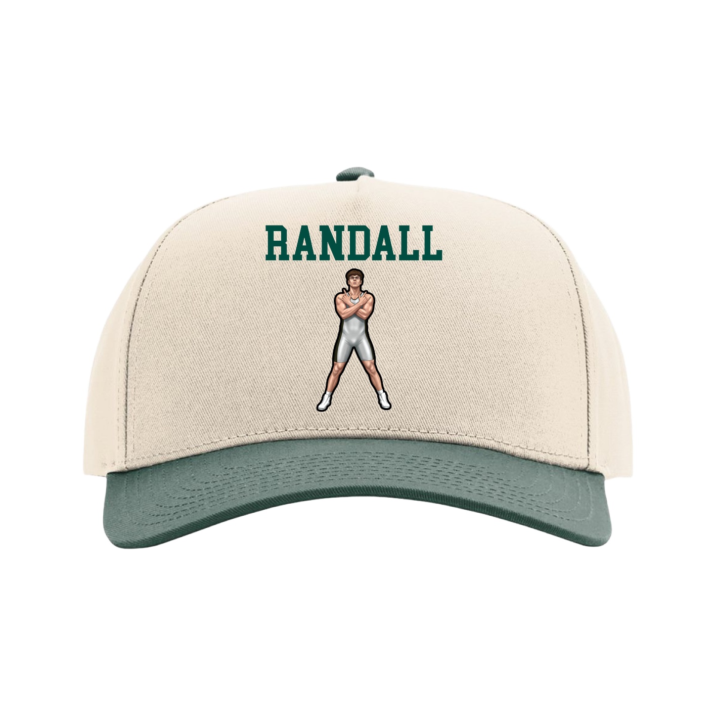 Full Fabric Five-Panel Champ Cap — Shirsey in Cream/Green