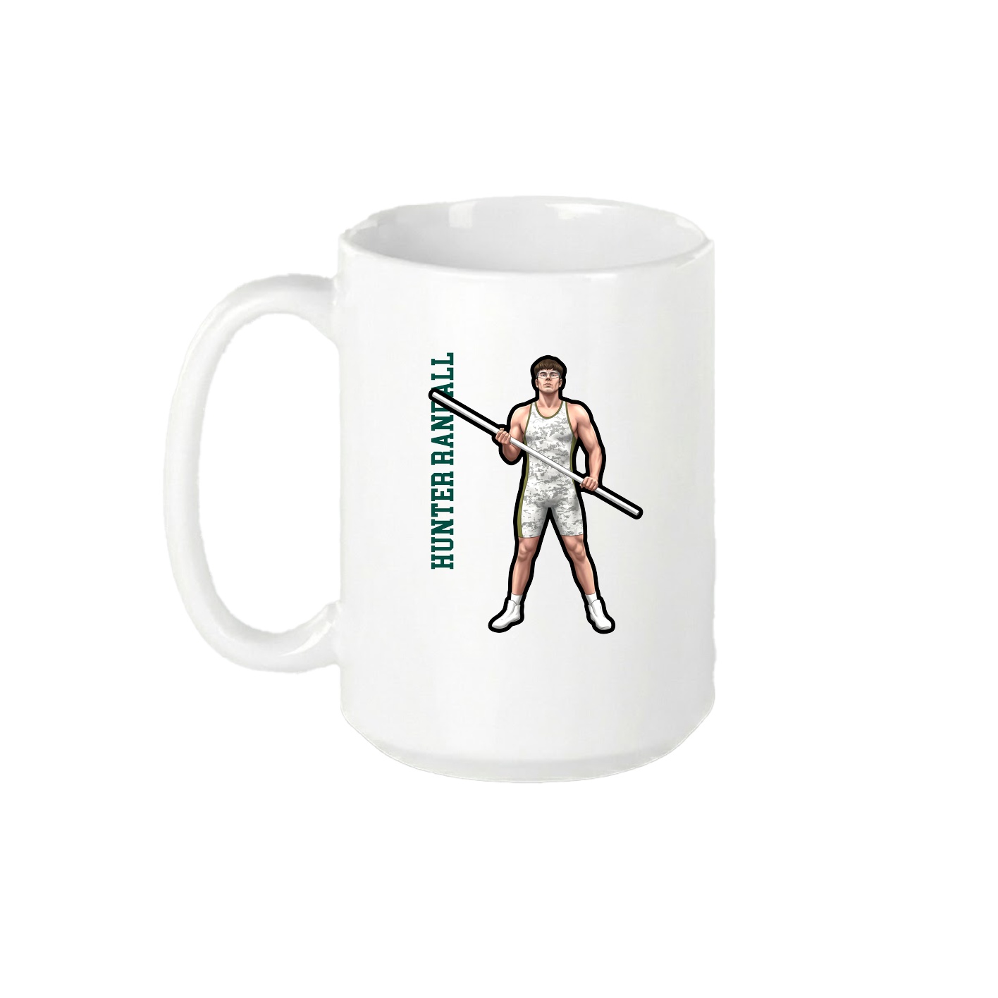 15oz Coffee Mug — Name Vertical in White