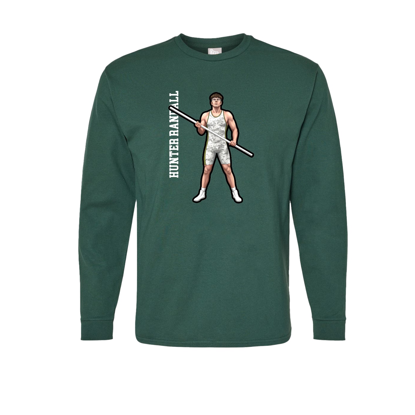 Long Sleeve Tee — Name Vertical in Green