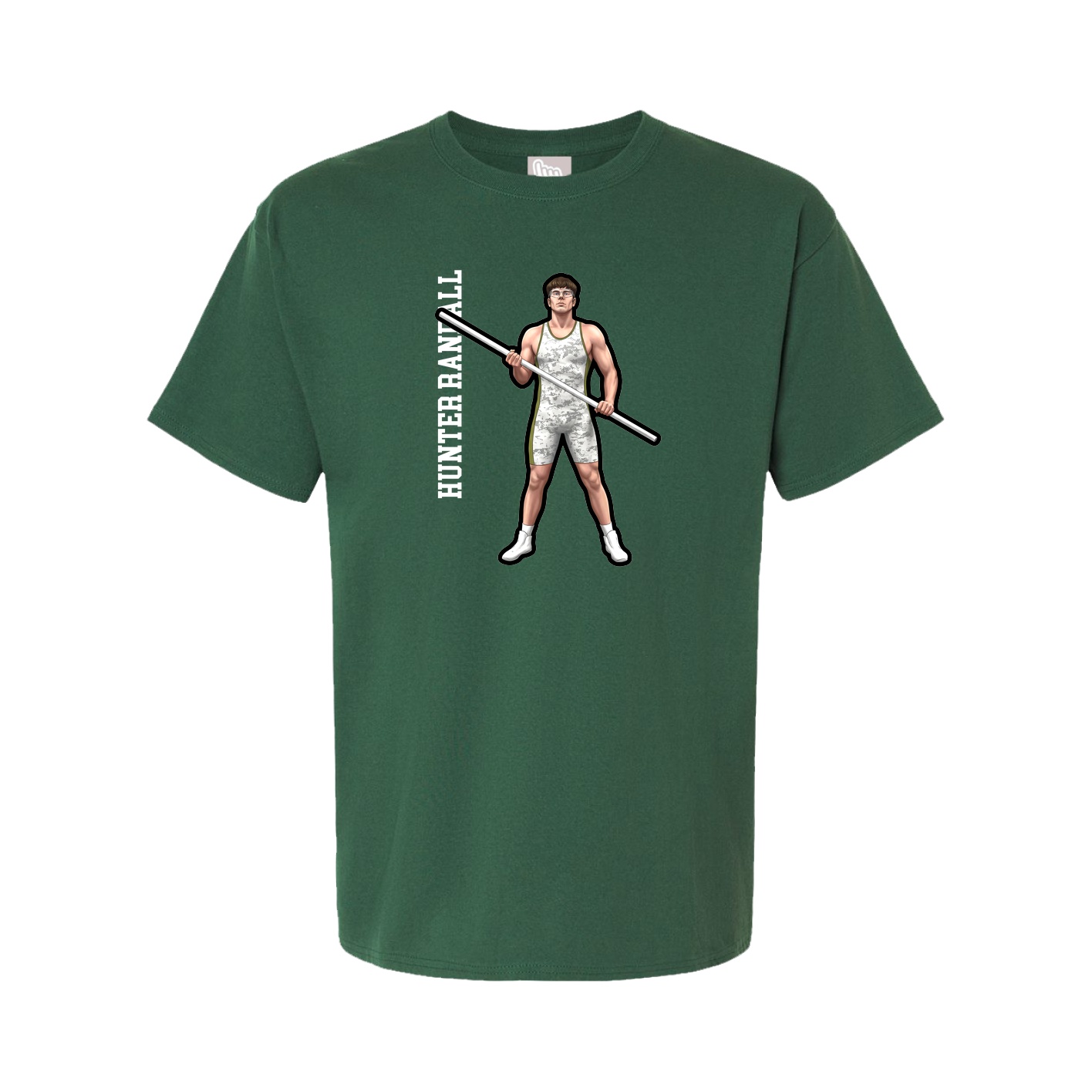 Youth Tee — Name Vertical in Green