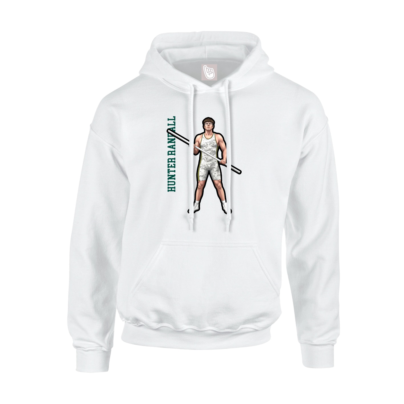 Youth Hoodie — Name Vertical in White