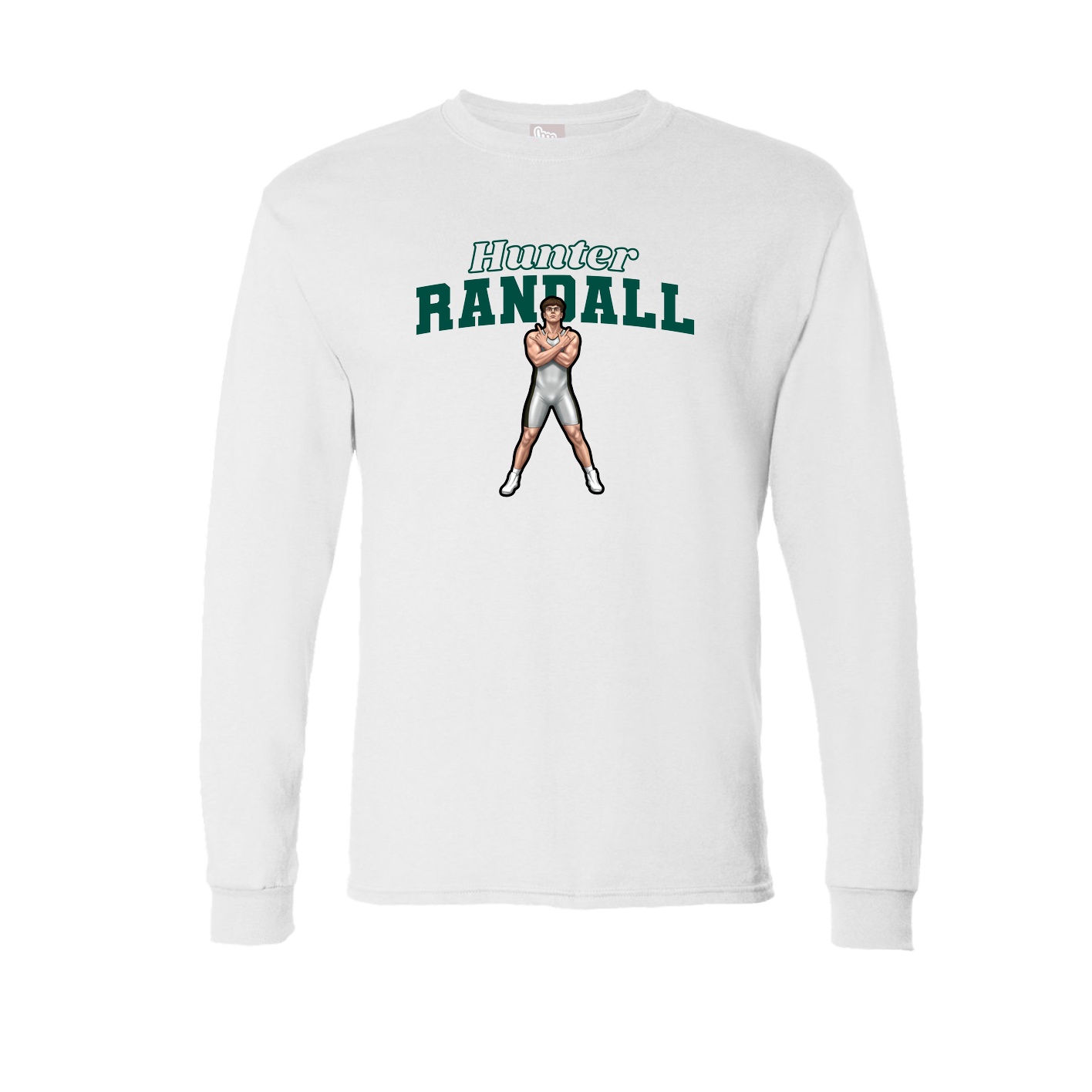 Long Sleeve Tee — Name Arch in White