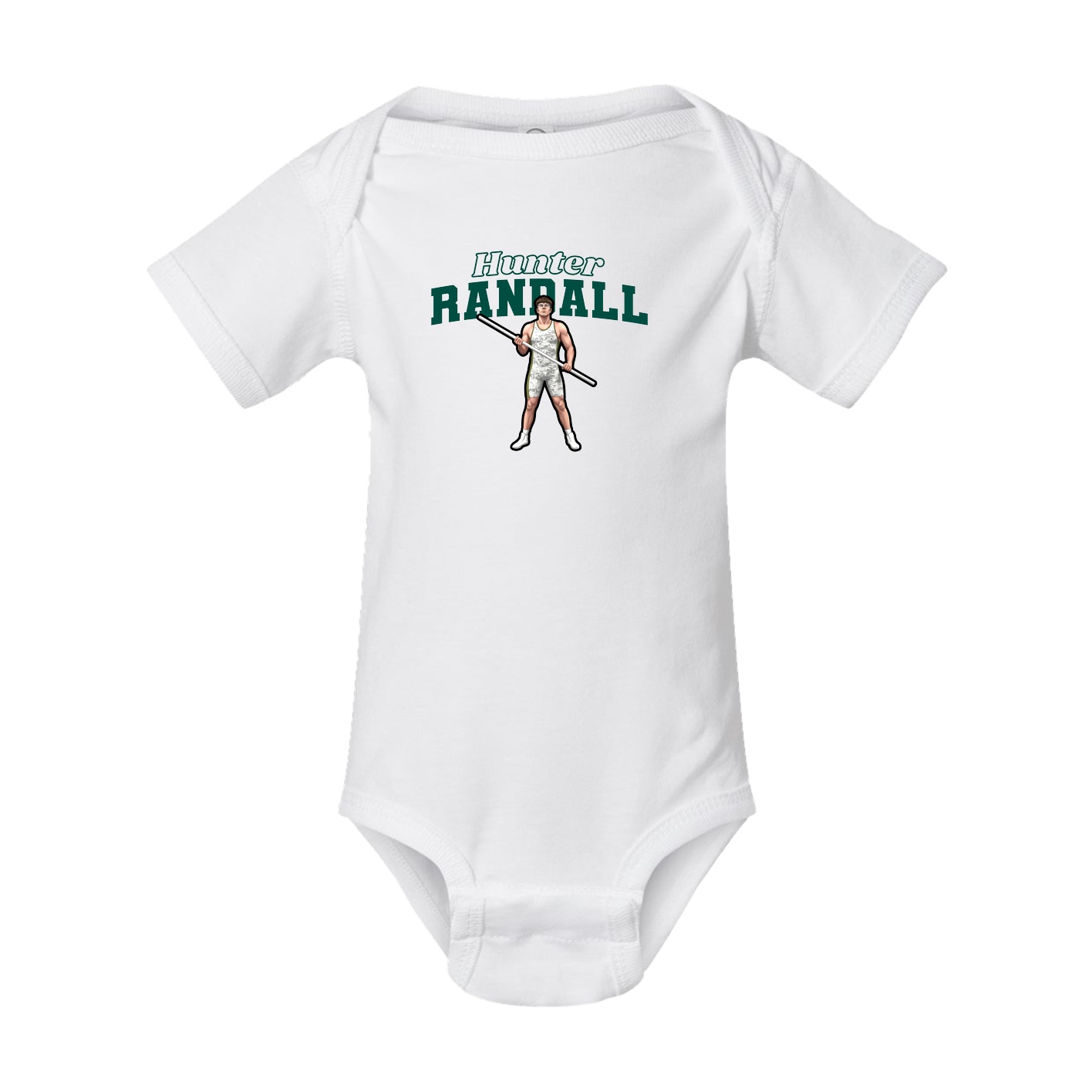 Baby Onesie — Name Arch in White