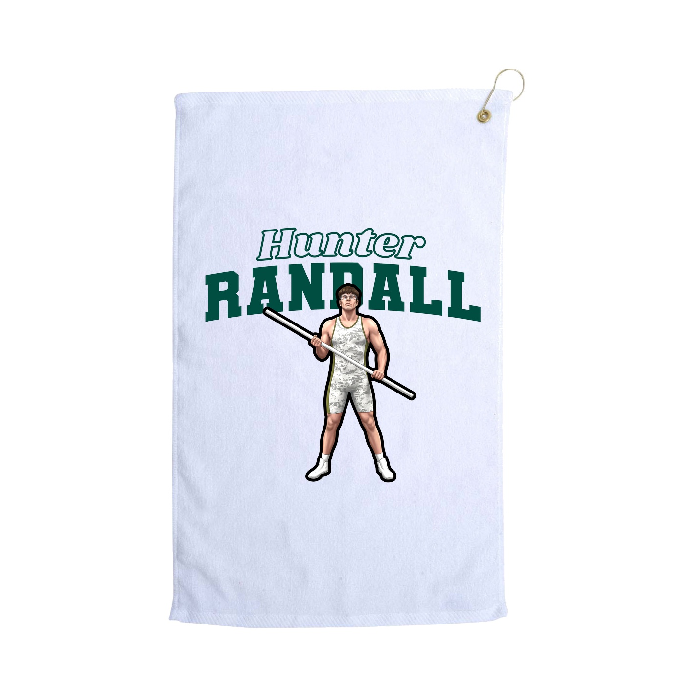 Golf Towel — Name Arch in White
