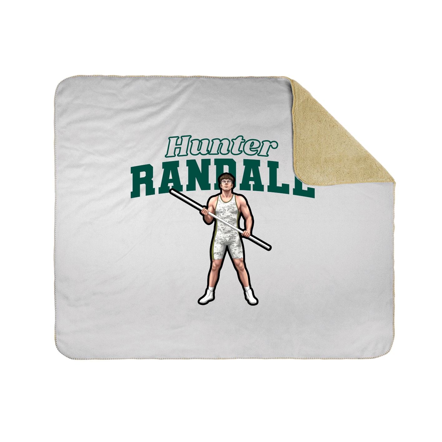 Throw Blanket — Name Arch in White
