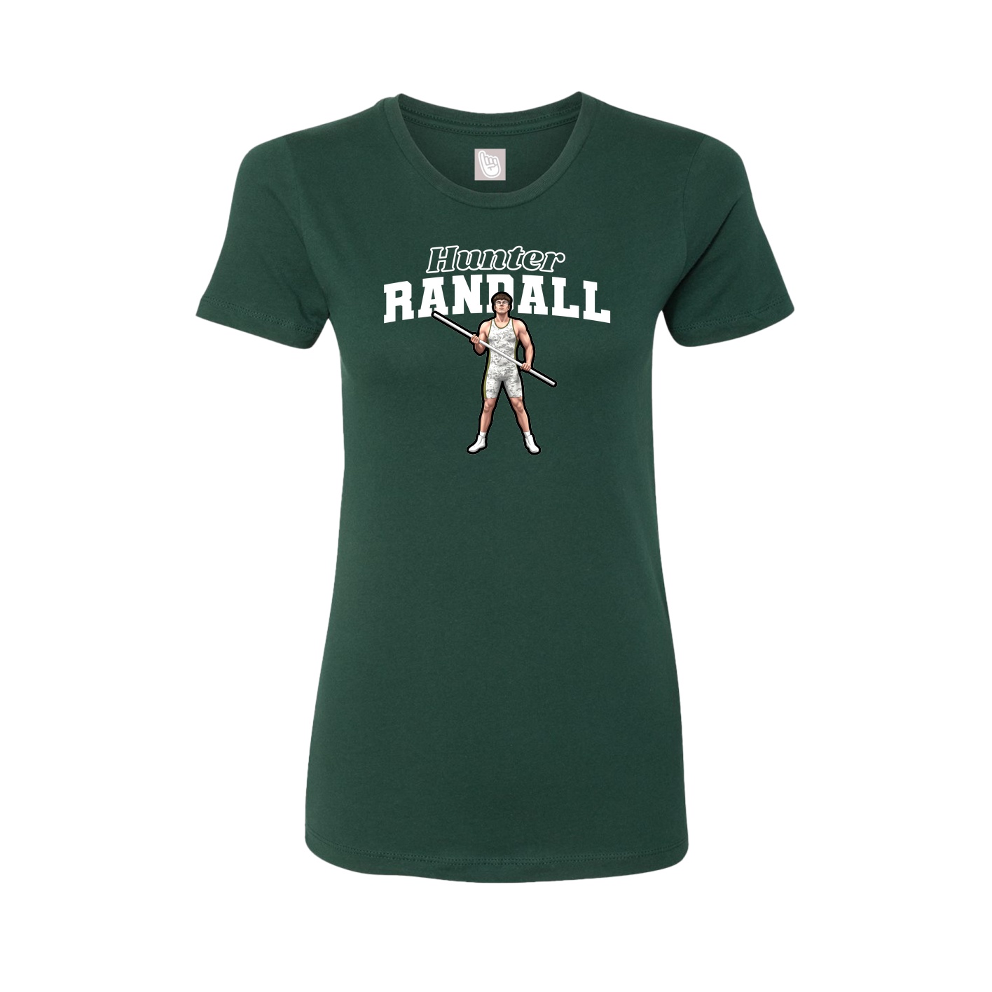 Fitted Women's Tee — Name Arch in Green