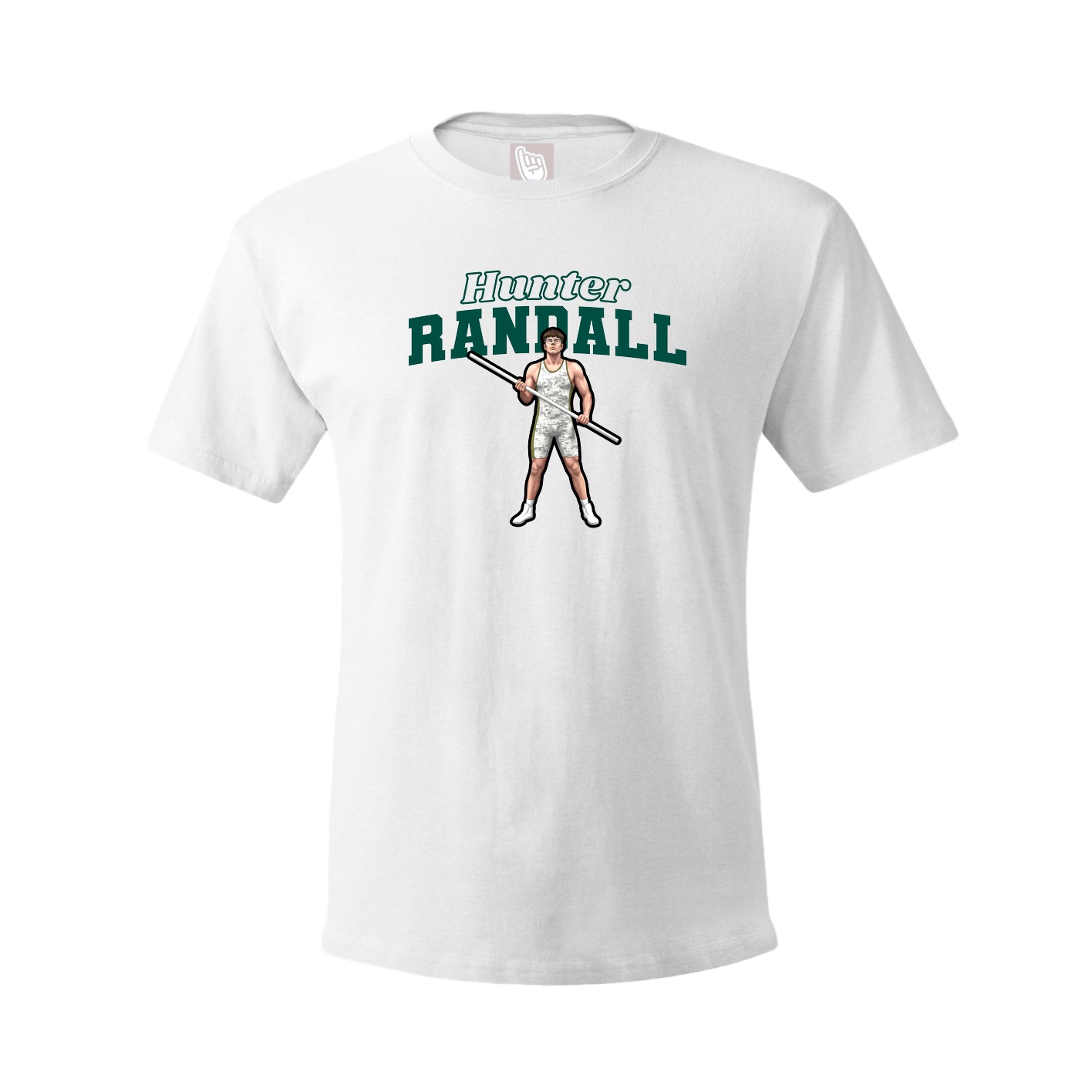 Youth Tee — Name Arch in White