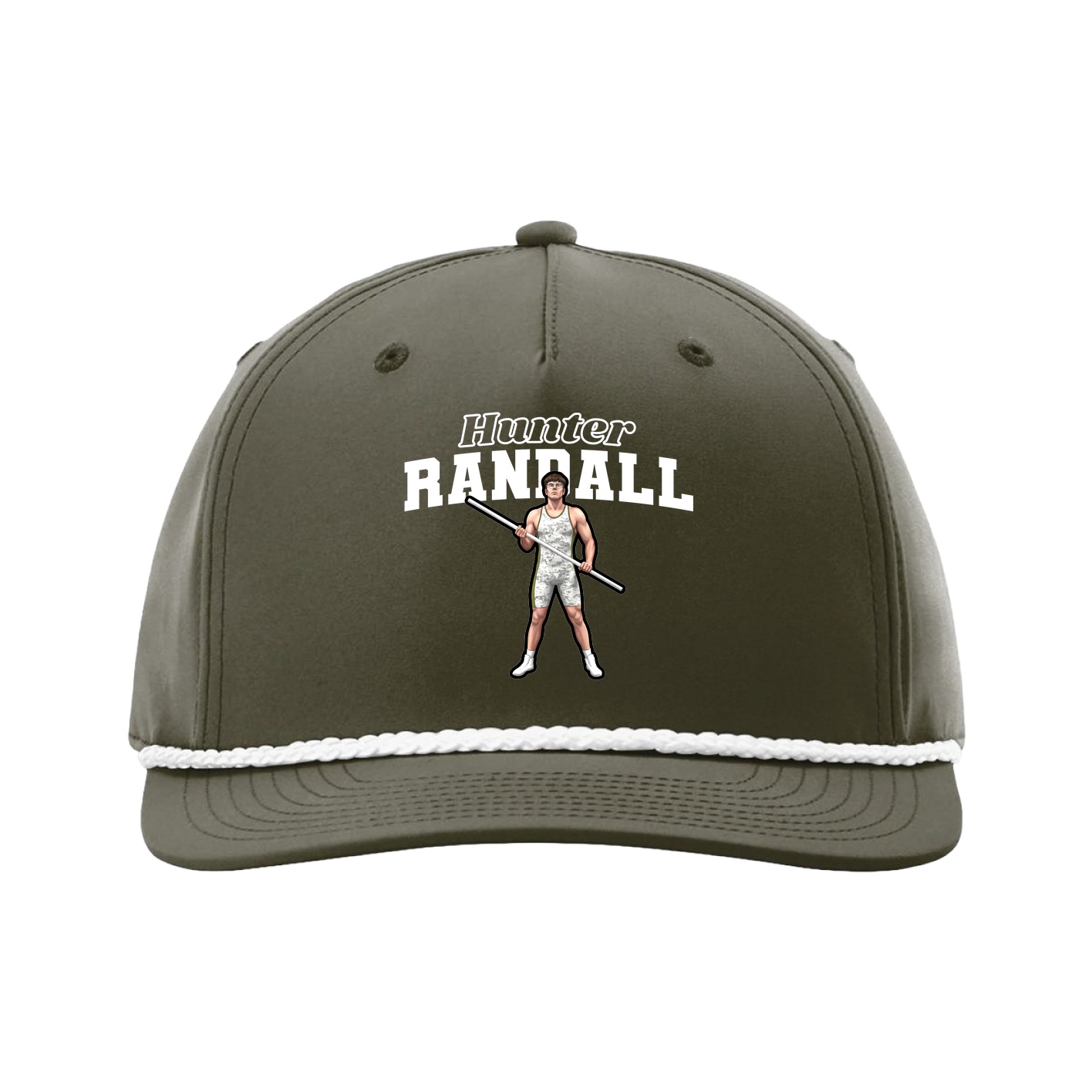Five-Panel Classic Rope Cap — Name Arch in Green