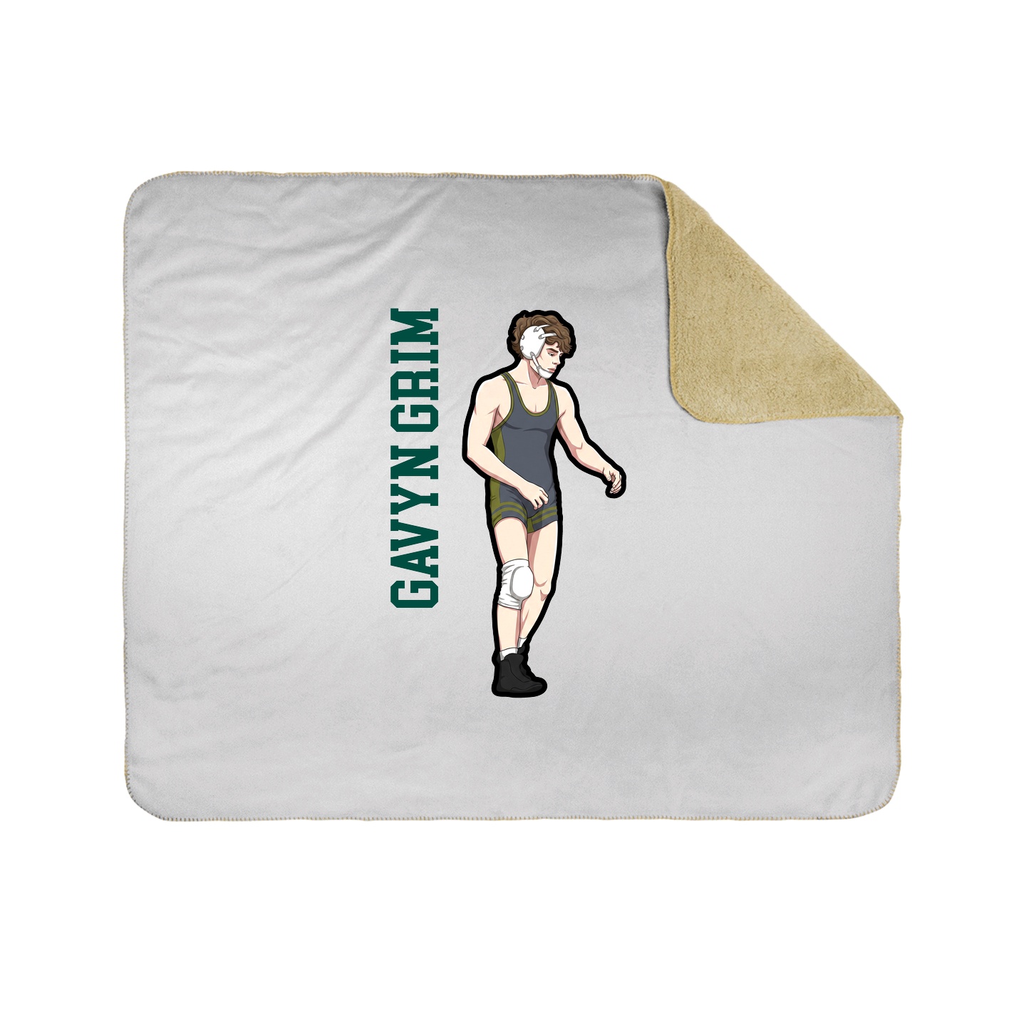 Throw Blanket — Name Vertical in White