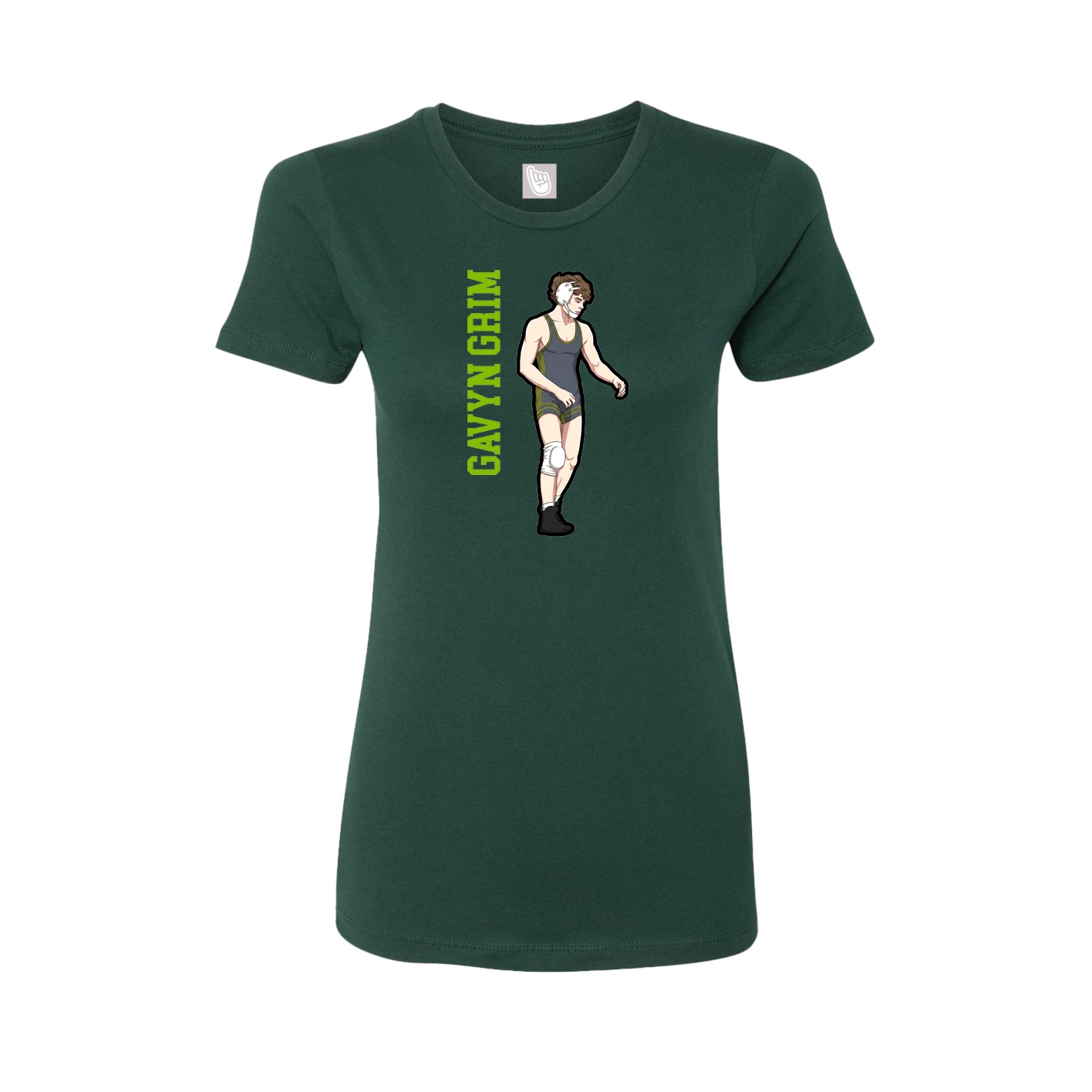 Womens Tee — Name Vertical in Green