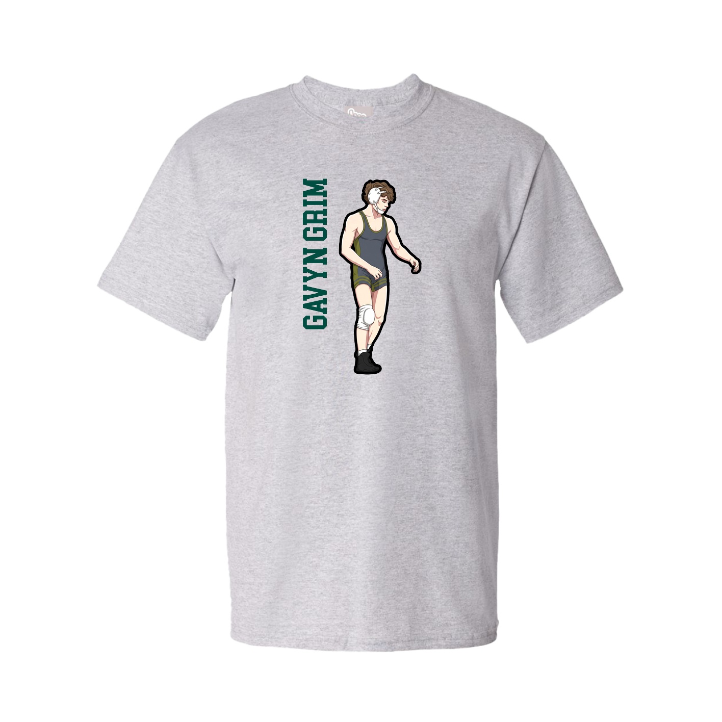 Youth Tee — Name Vertical in Grey