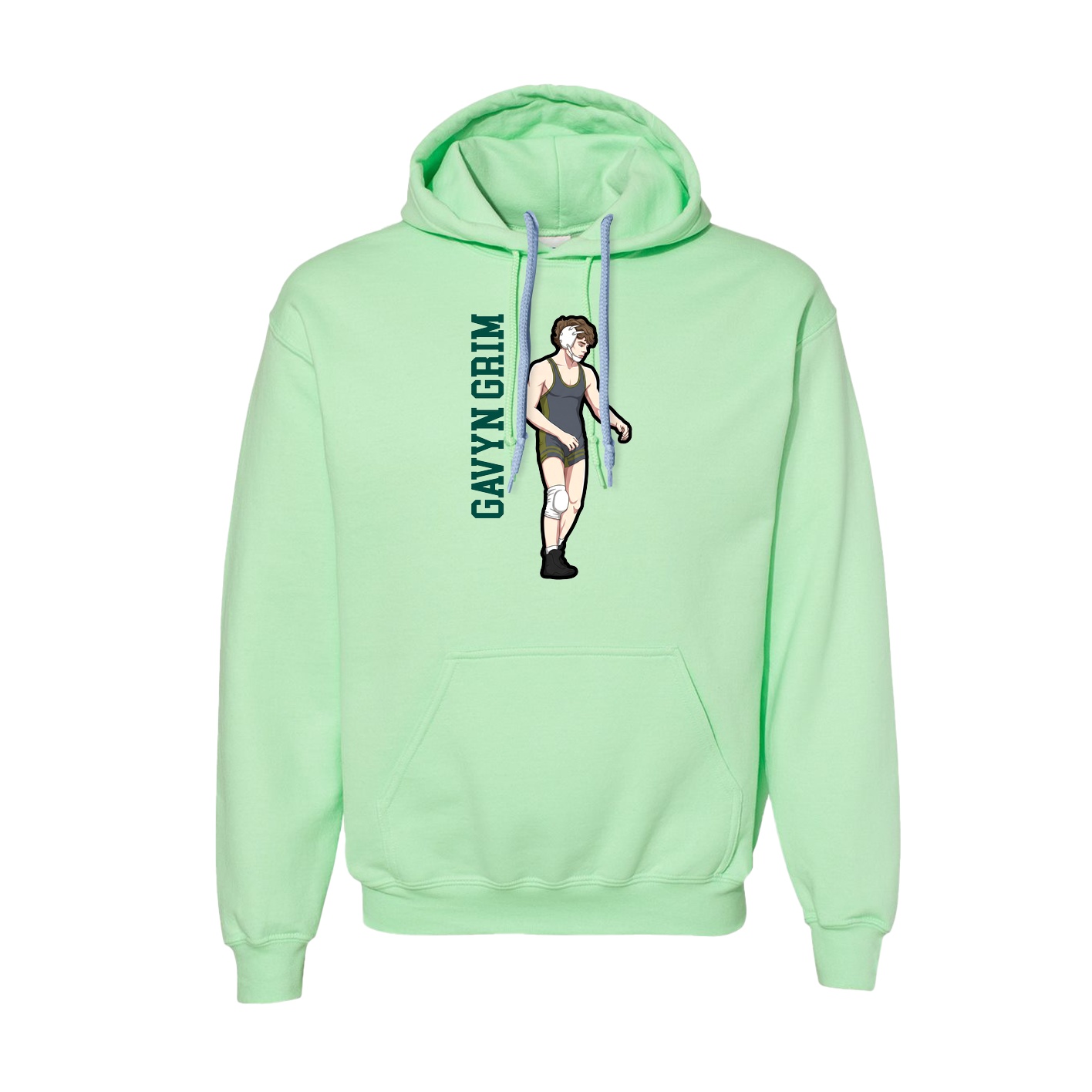 Hoodie — Name Vertical in Green