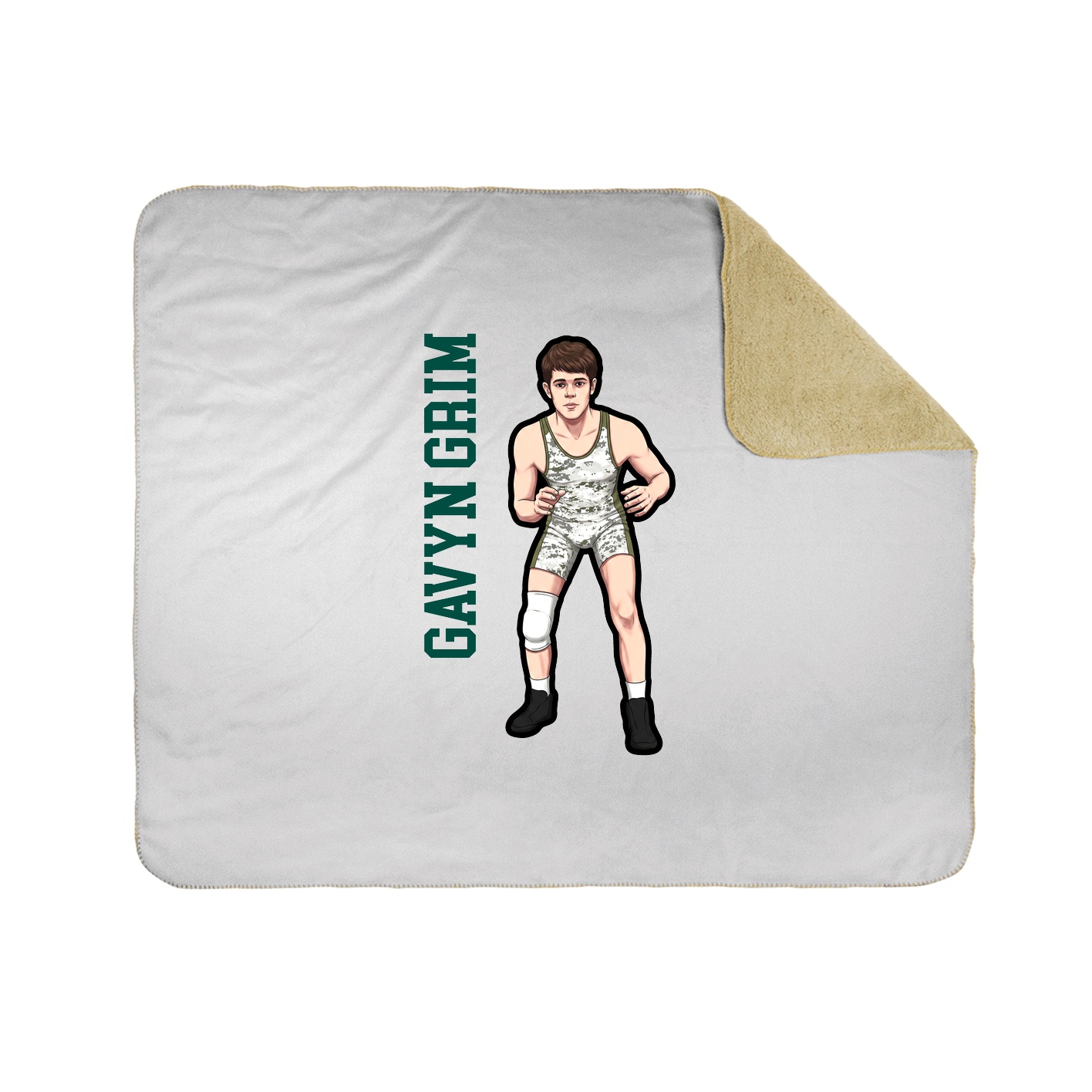 Throw Blanket — Name Vertical in White