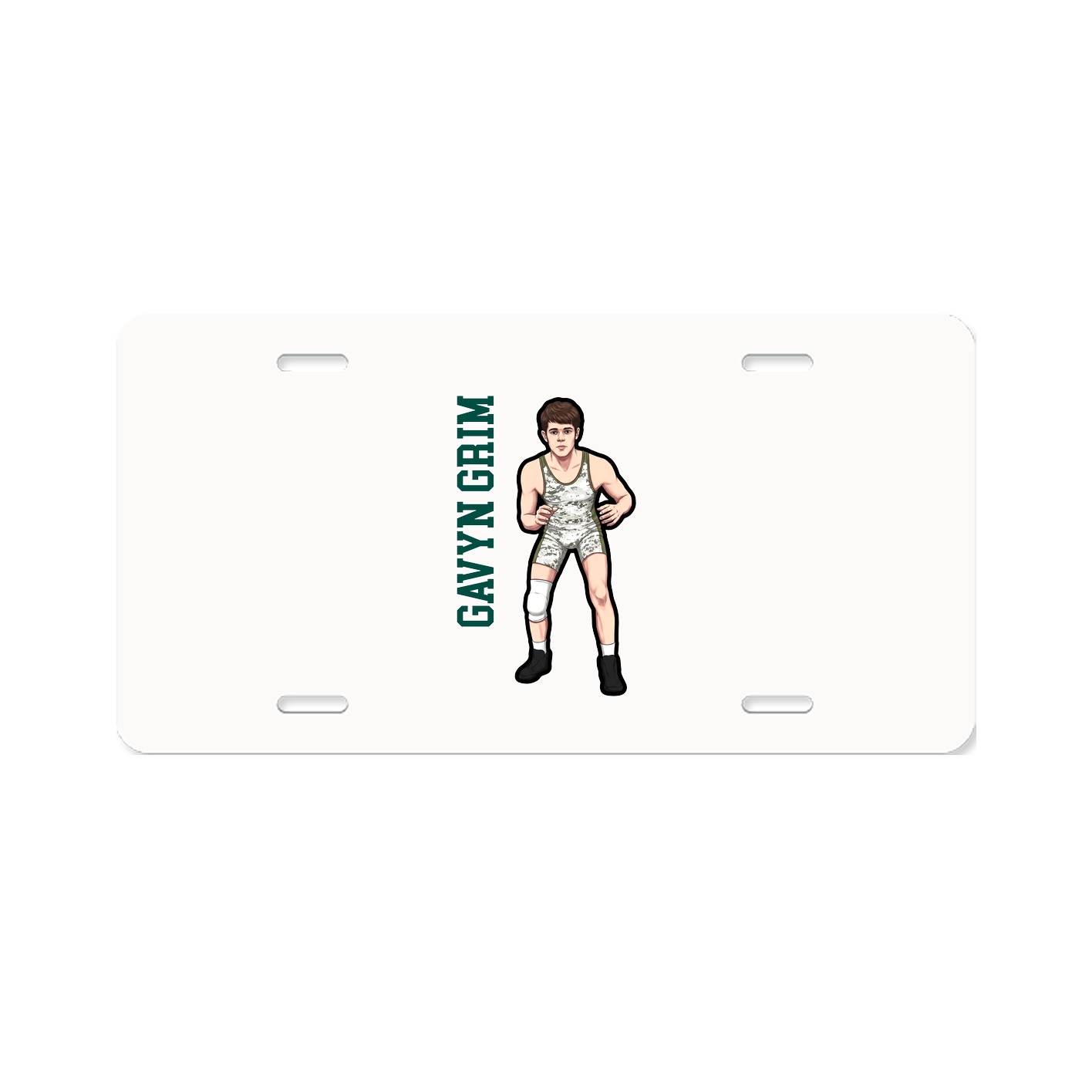 License Plate — Name Vertical in Classic