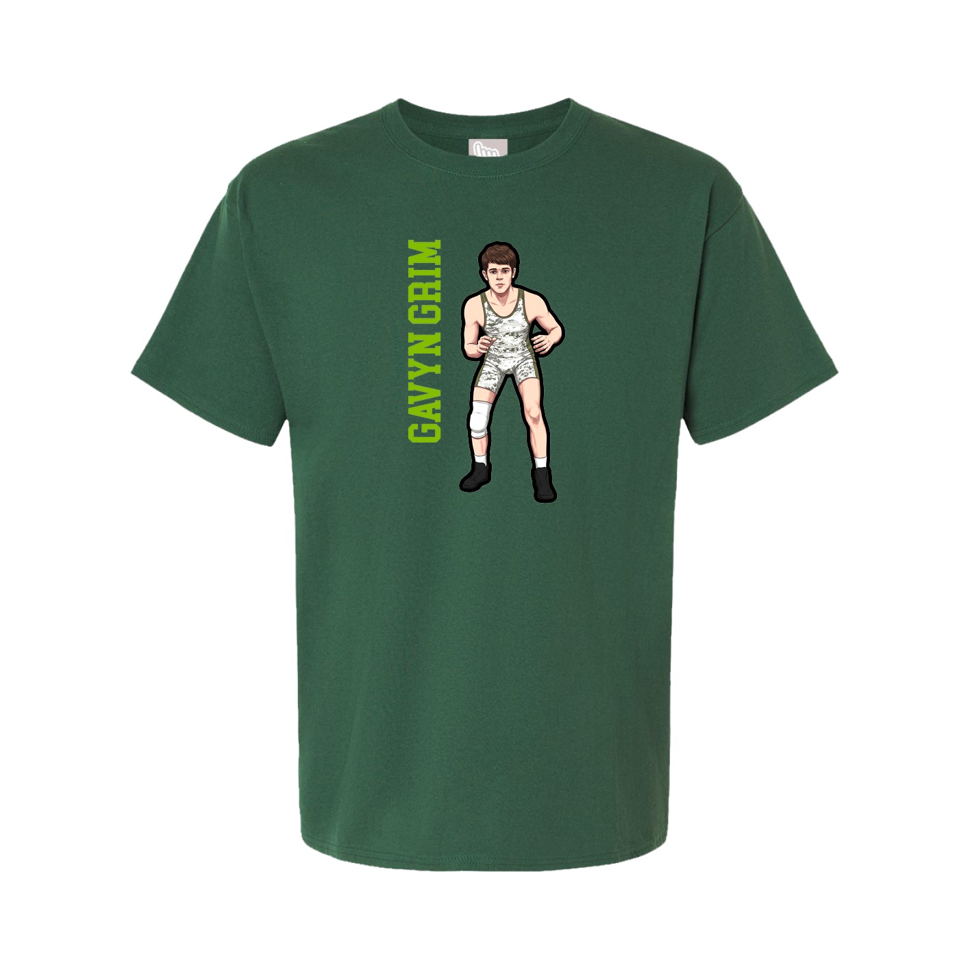 Tee — Name Vertical in Green