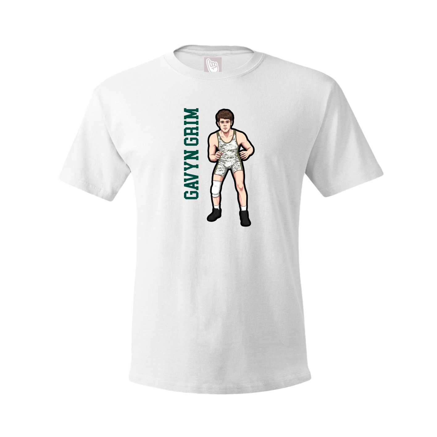Youth Tee — Name Vertical in White
