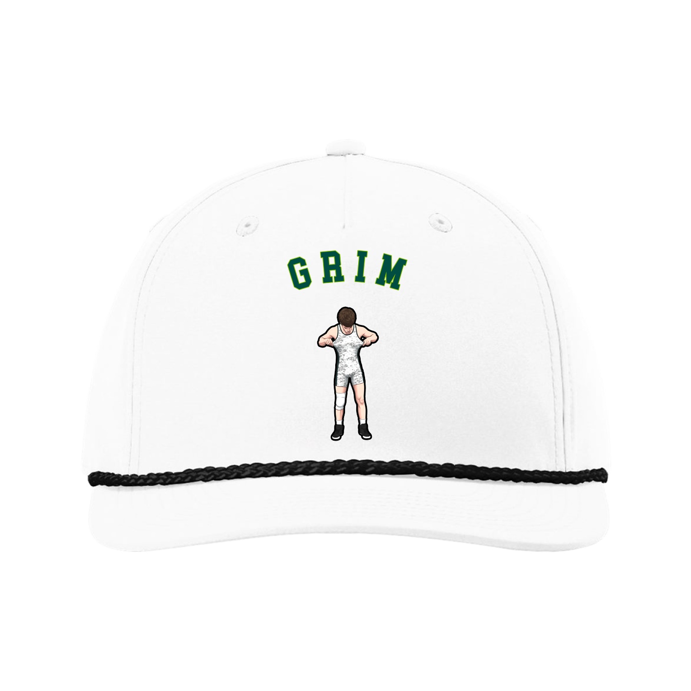 Five-Panel Classic Rope Cap — Shirsey Arch in White