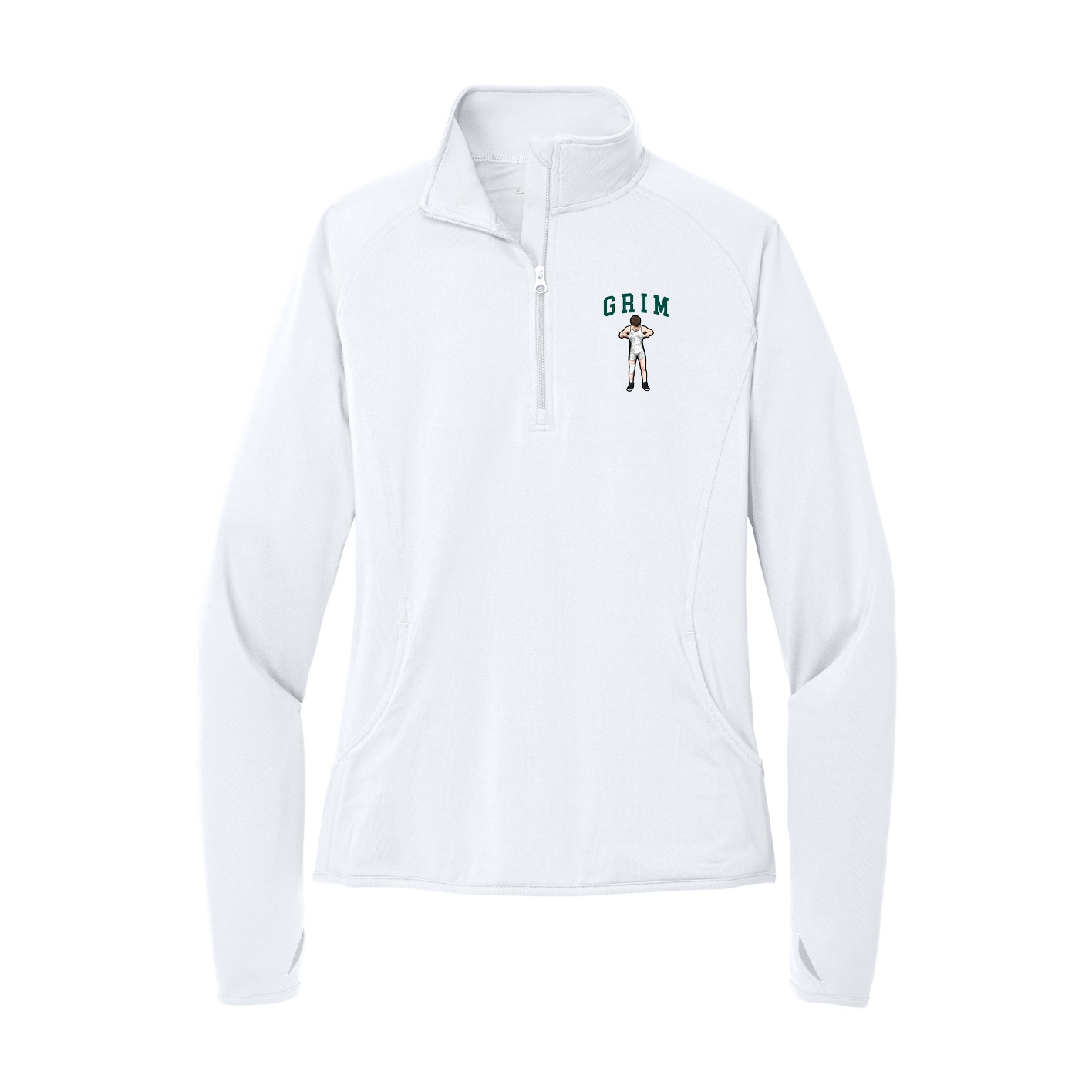 Women's Q-Zip Pullover — Shirsey in White